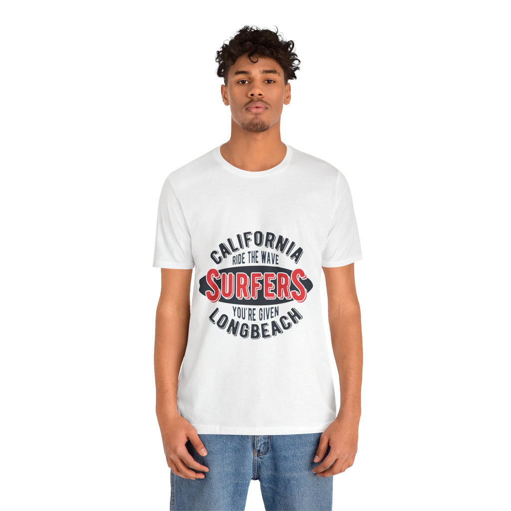 California Surfers Long Beach Tee — "Ride the Wave" Short Sleeve Shirt