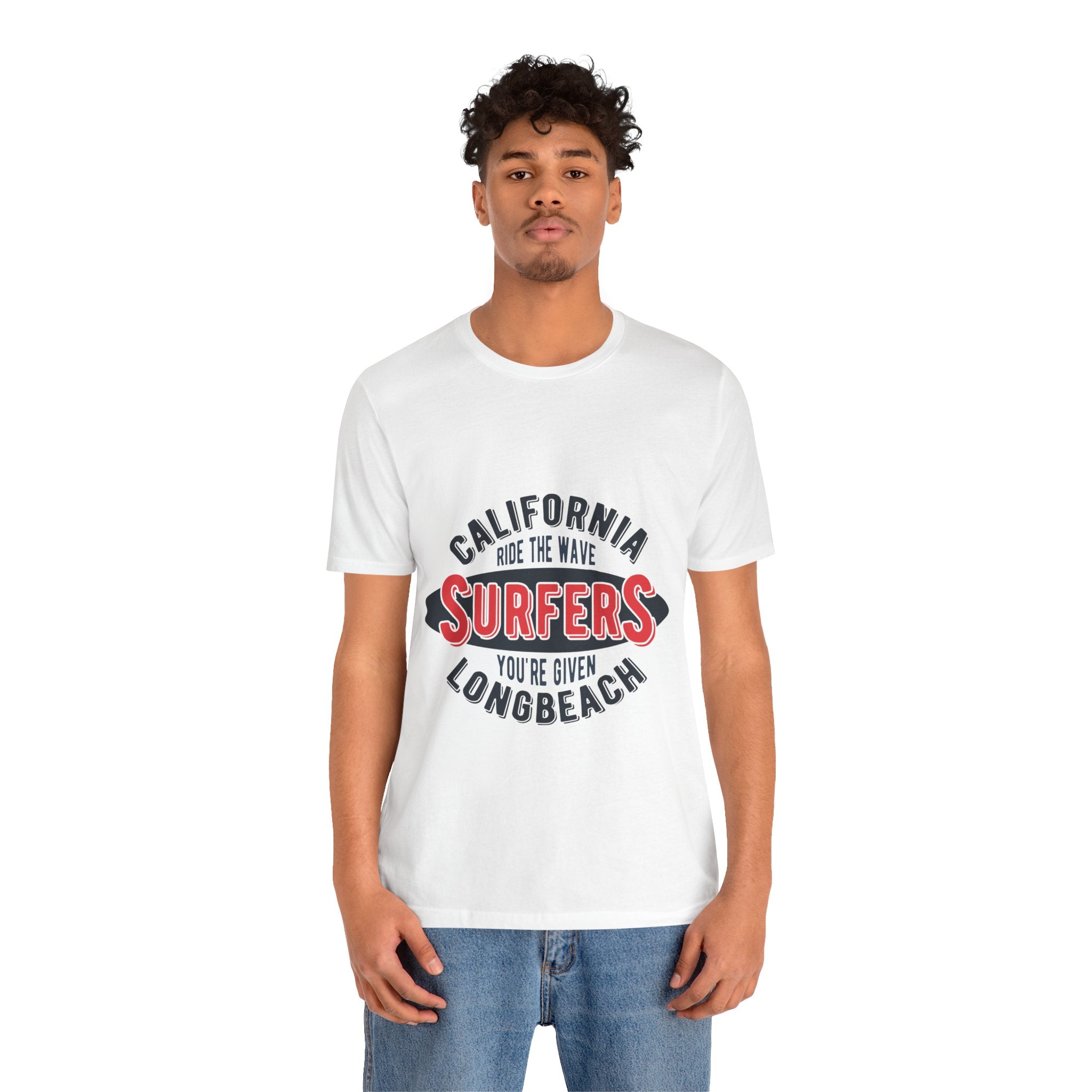 California Surfers Long Beach Tee — "Ride the Wave" Short Sleeve Shirt