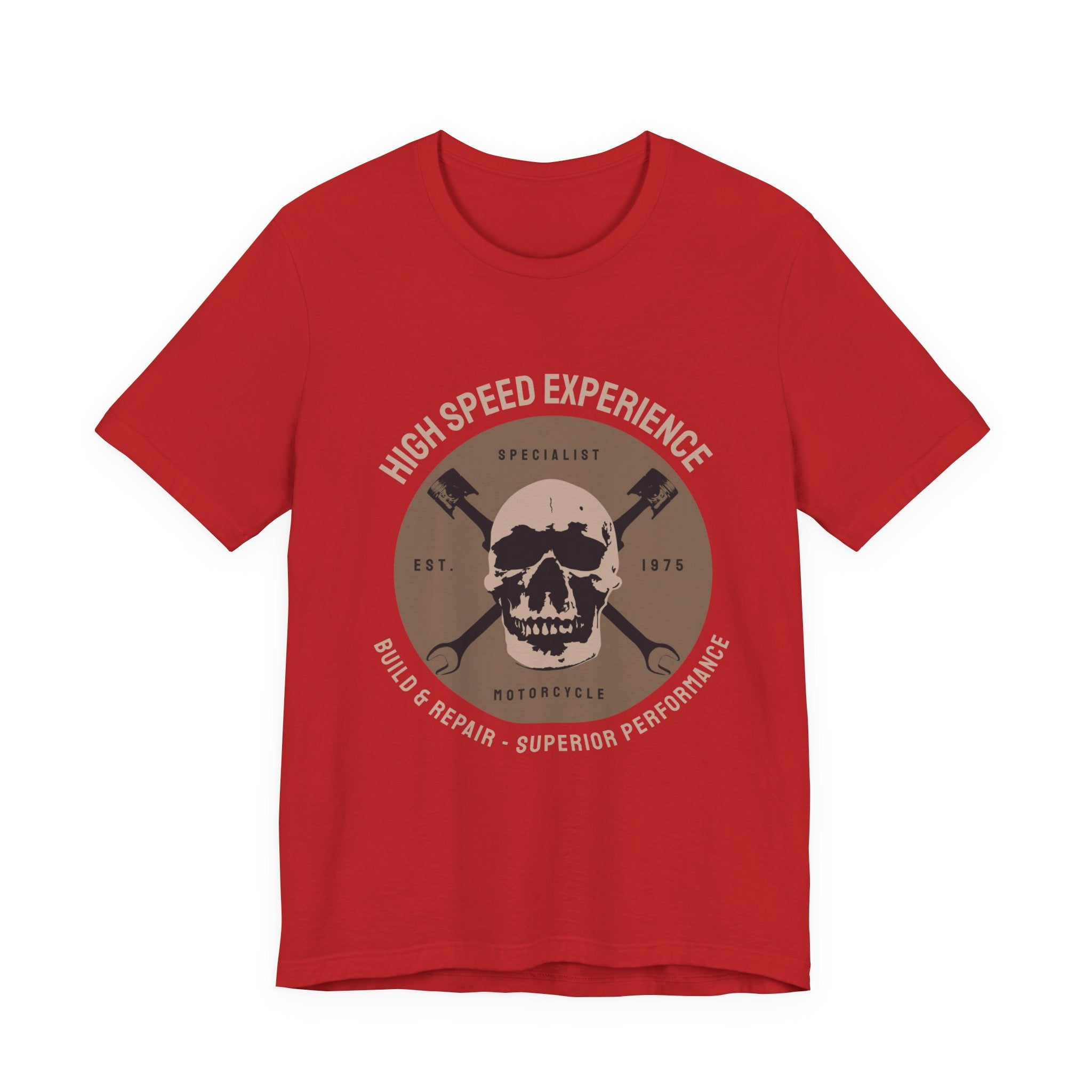 Skull Wrenches Tee — "High Speed Experience" Mechanic Motorcycle Shirt