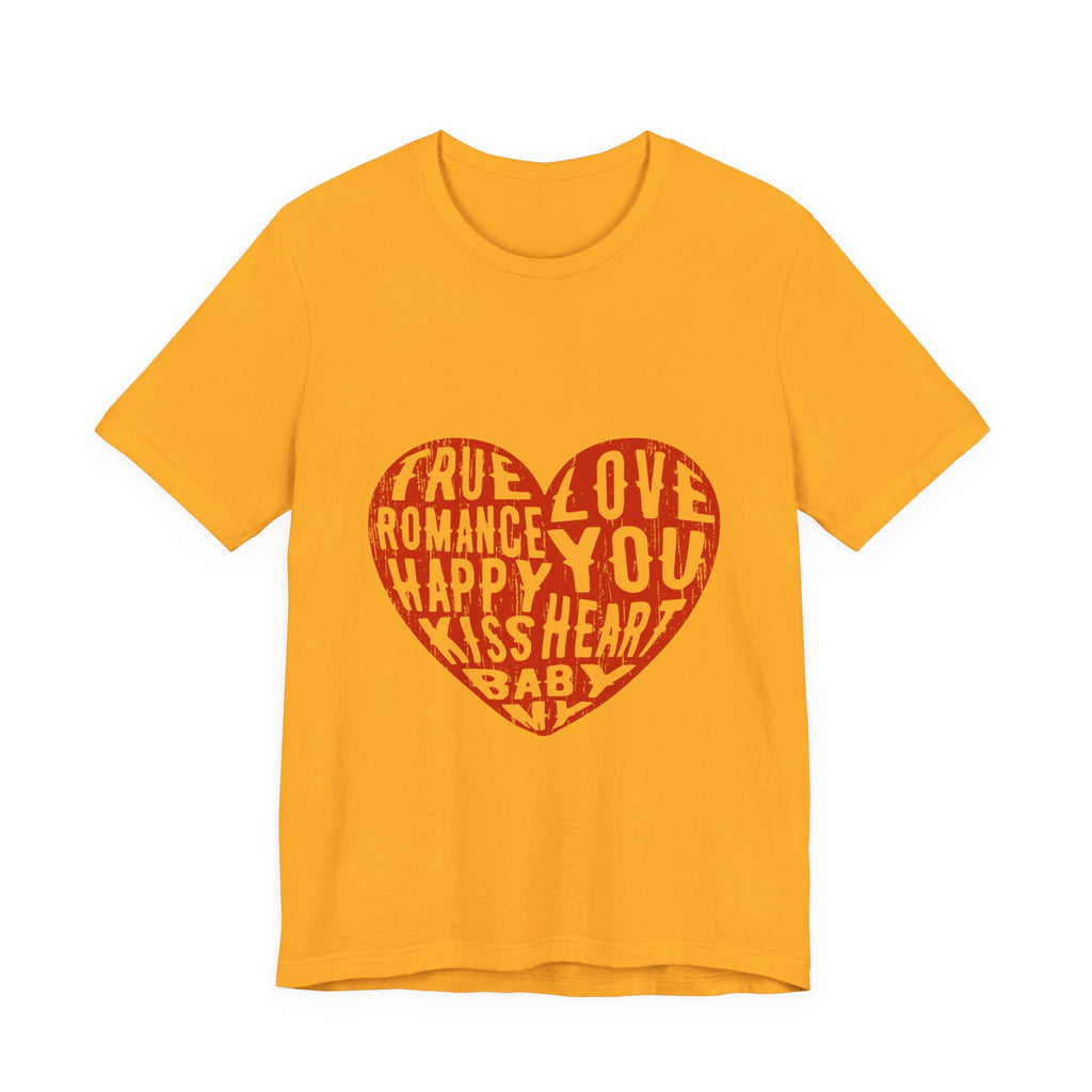 Heart Word Art Tee - Love You Romance Valentine T-Shirt