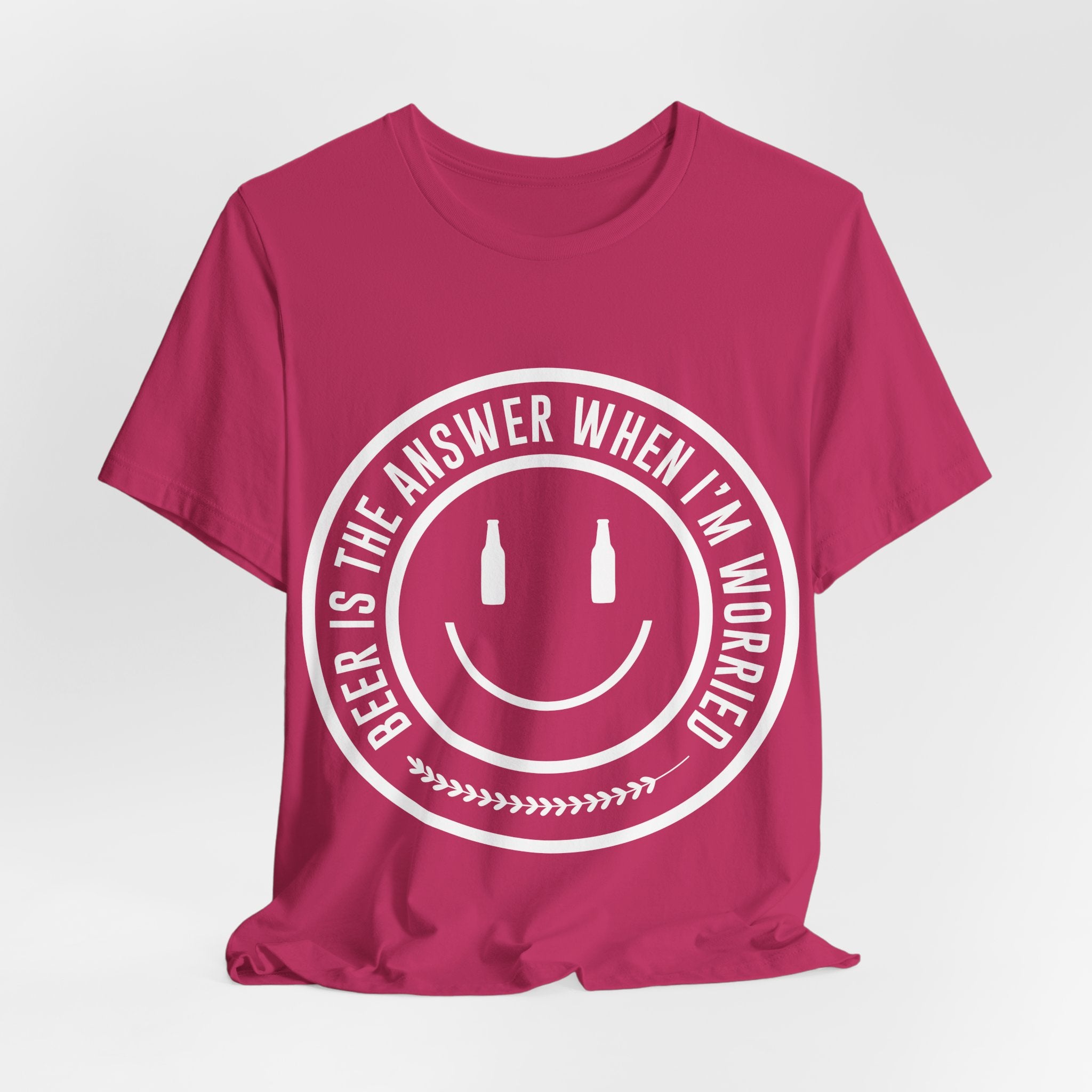 Beer Is The Answer T-Shirt — Funny Smiley Beer Graphic Tee