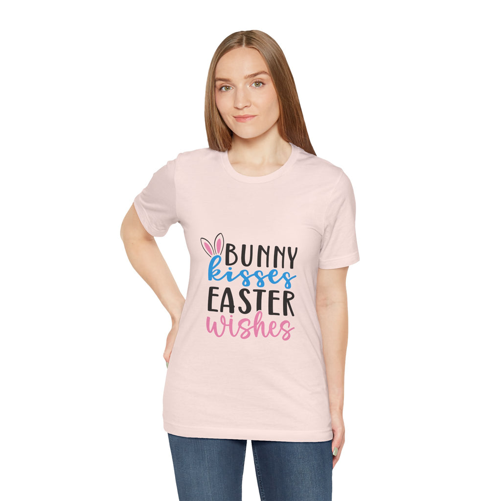 Easter Tee — "Bunny Kisses, Easter Wishes" Graphic Shirt