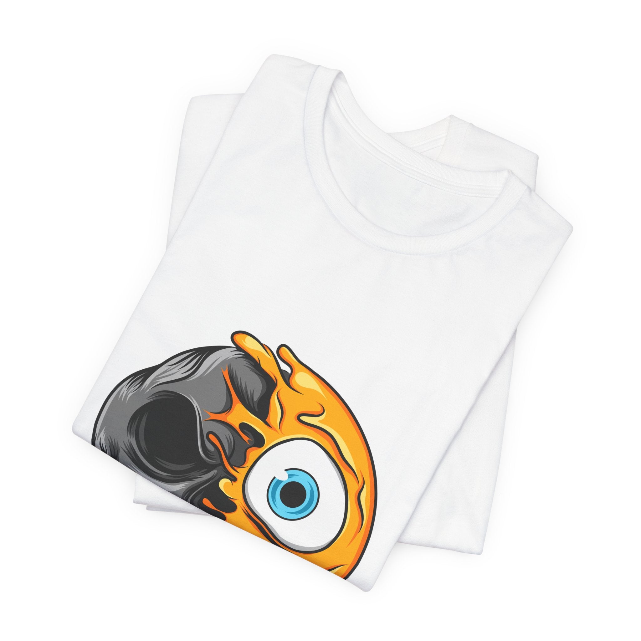 Melting Emoji Skull T‑Shirt — Half Smile, Half Skull Graphic Tee