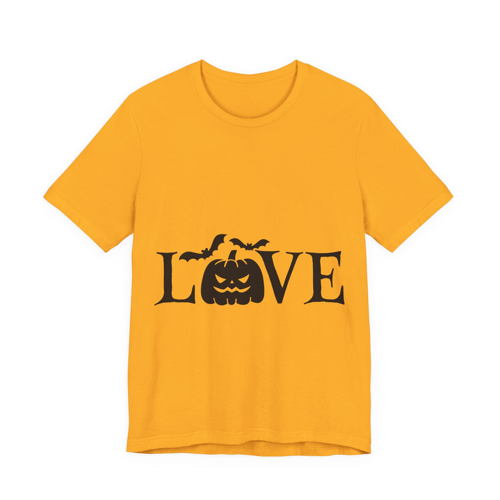 Halloween Love T-Shirt - Jack-o'-Lantern & Bats Graphic Tee
