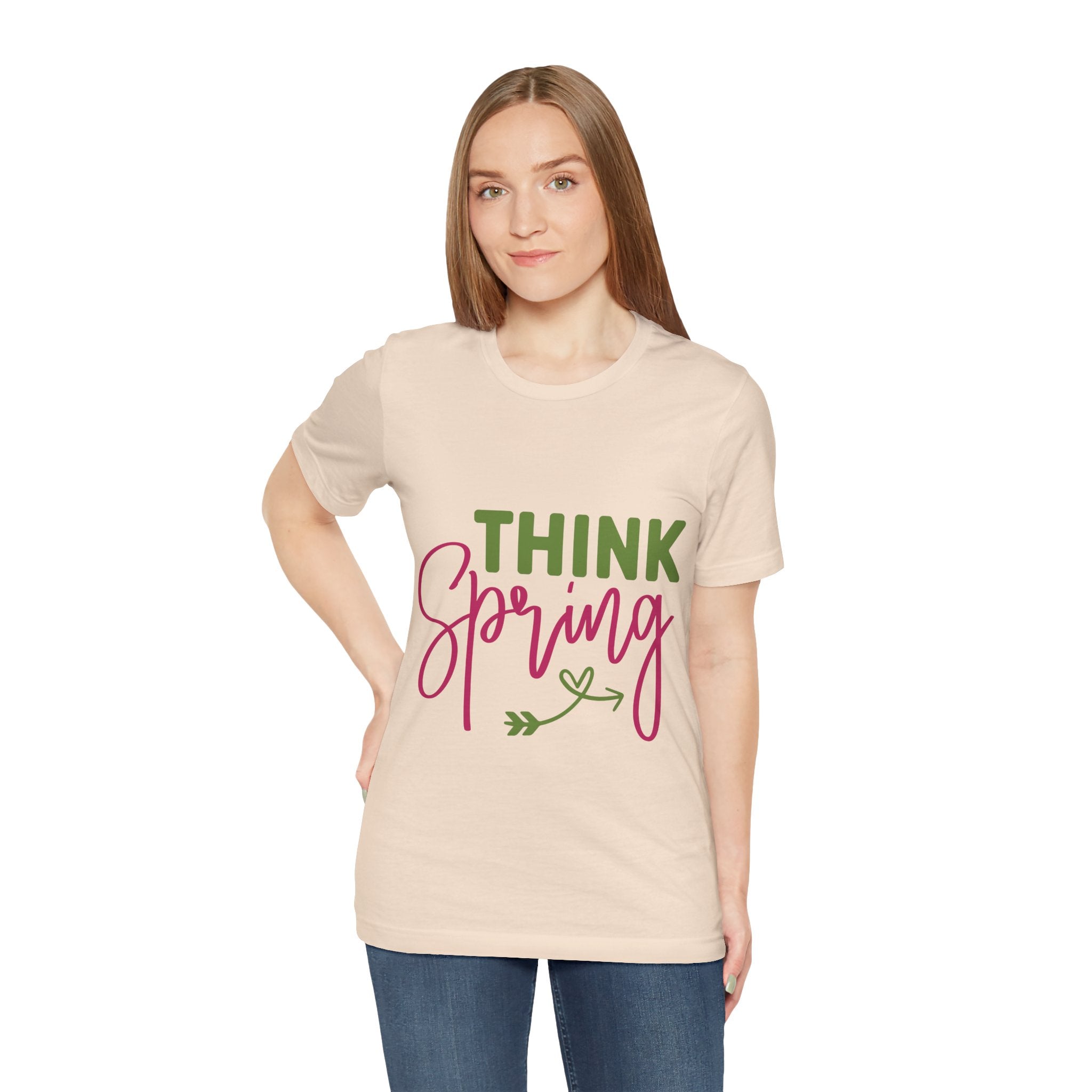 Think Spring T-Shirt — Floral Script Springtime Tee