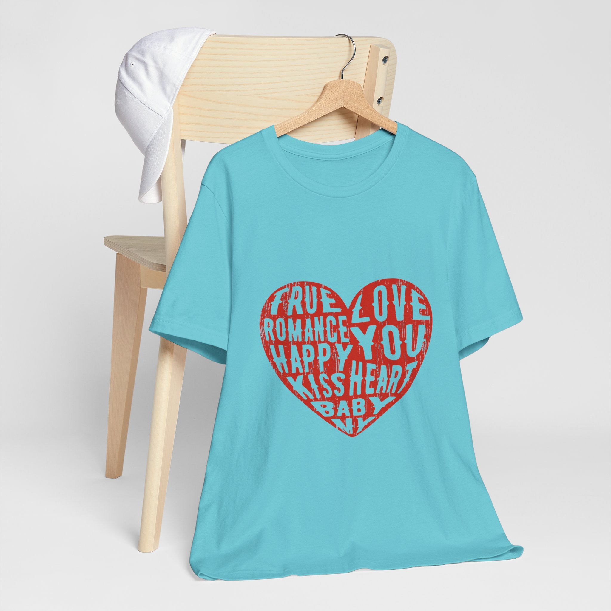 Heart Word Art Tee - Love You Romance Valentine T-Shirt