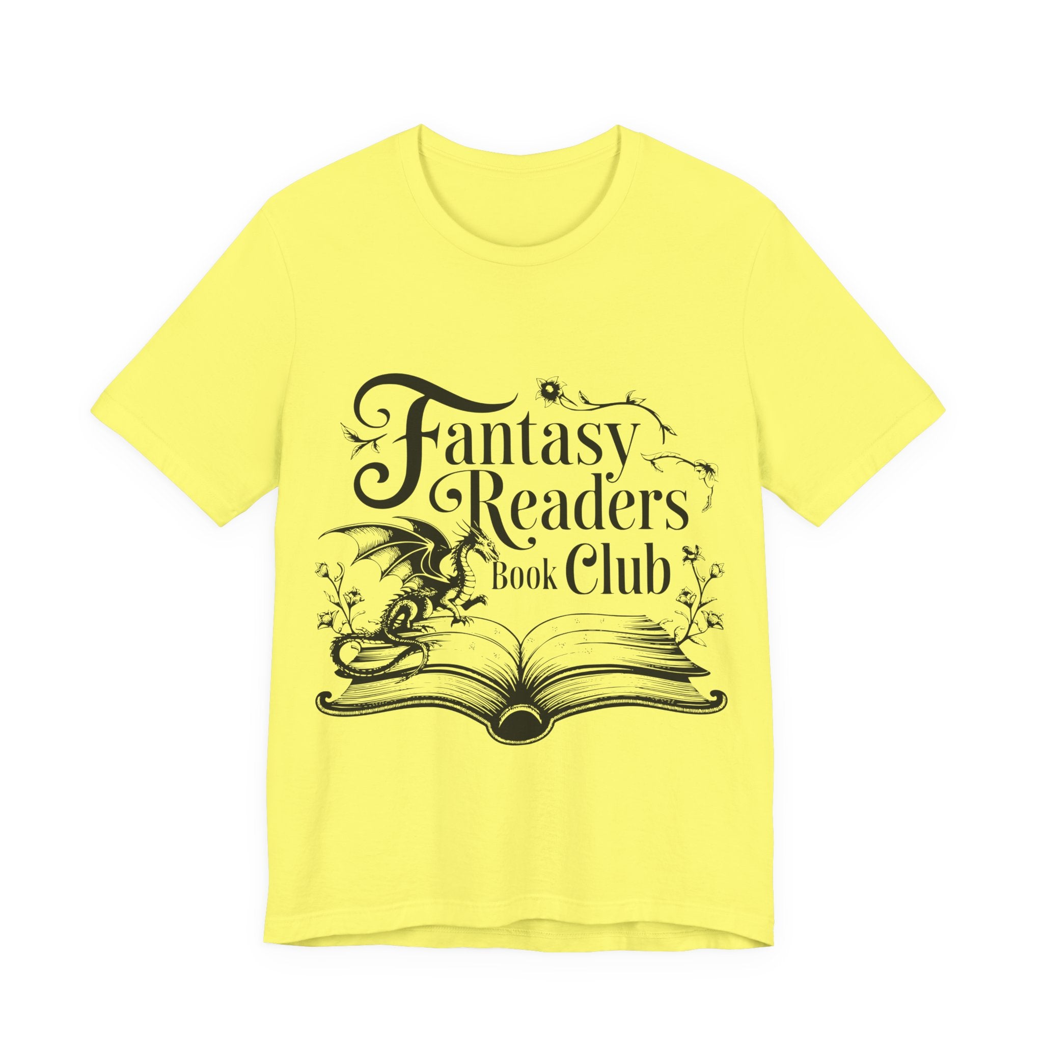 Fantasy Readers Book Club Tee — Dragon & Open Book Graphic Shirt