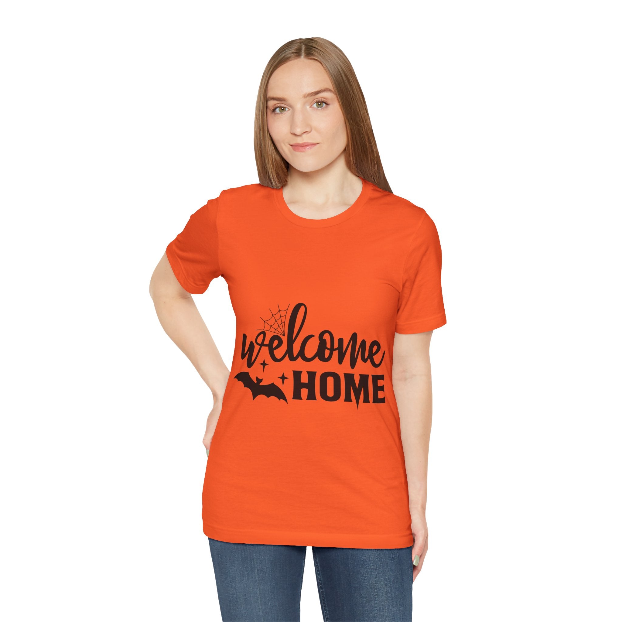 Welcome Home Halloween T-Shirt — Bat & Spiderweb Spooky Tee