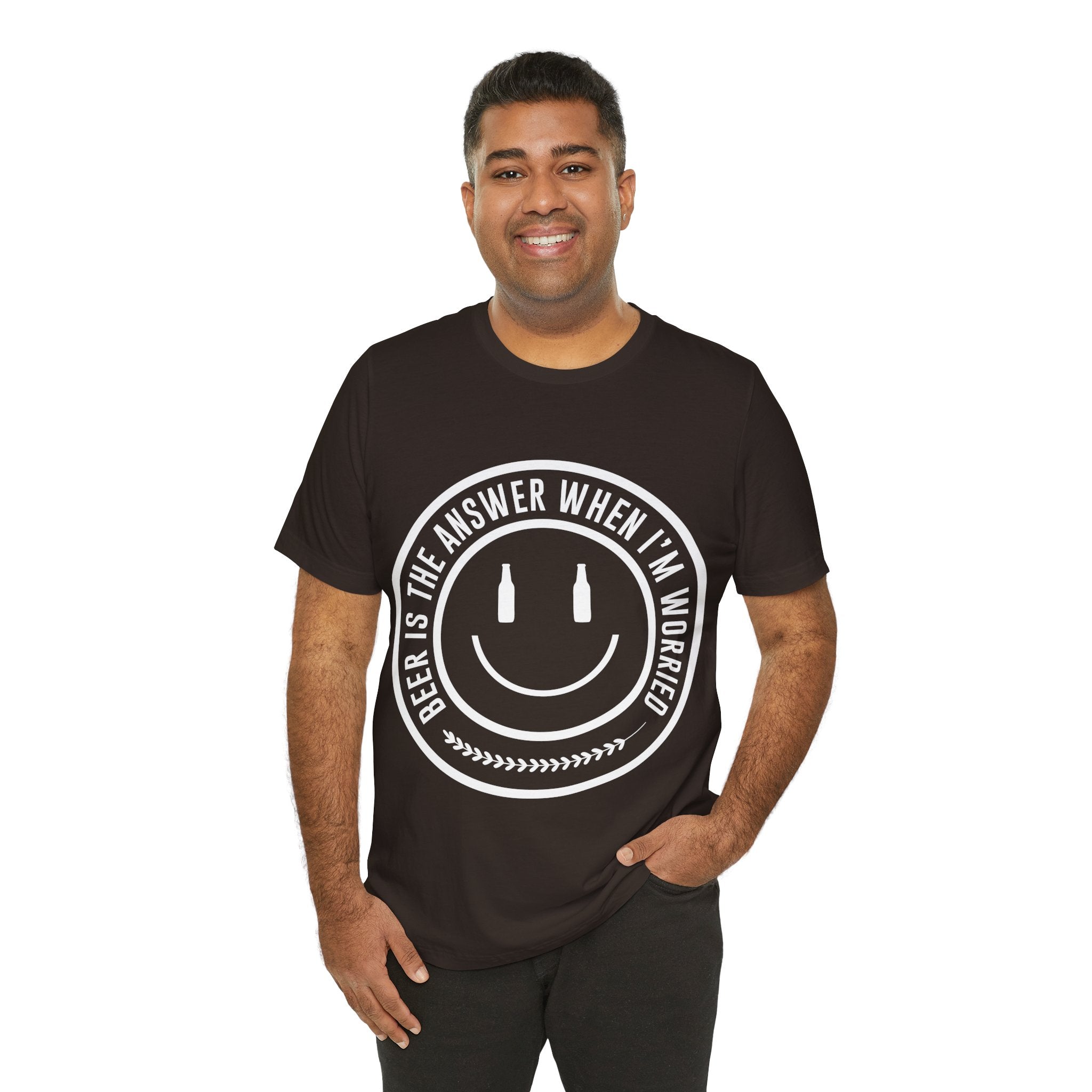 Beer Is The Answer T-Shirt — Funny Smiley Beer Graphic Tee