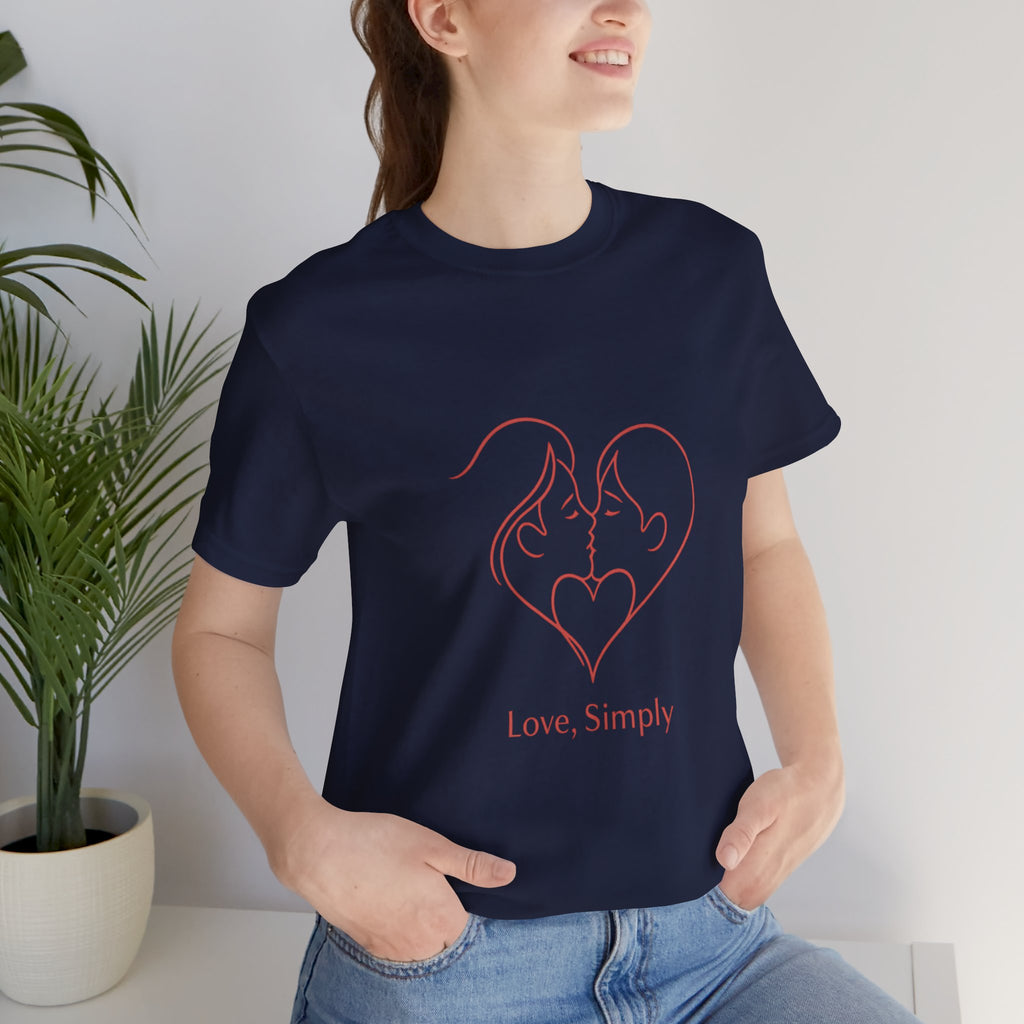 Love, Simply Tee — Minimal Couple Heart Line Art Valentine’s T-Shirt