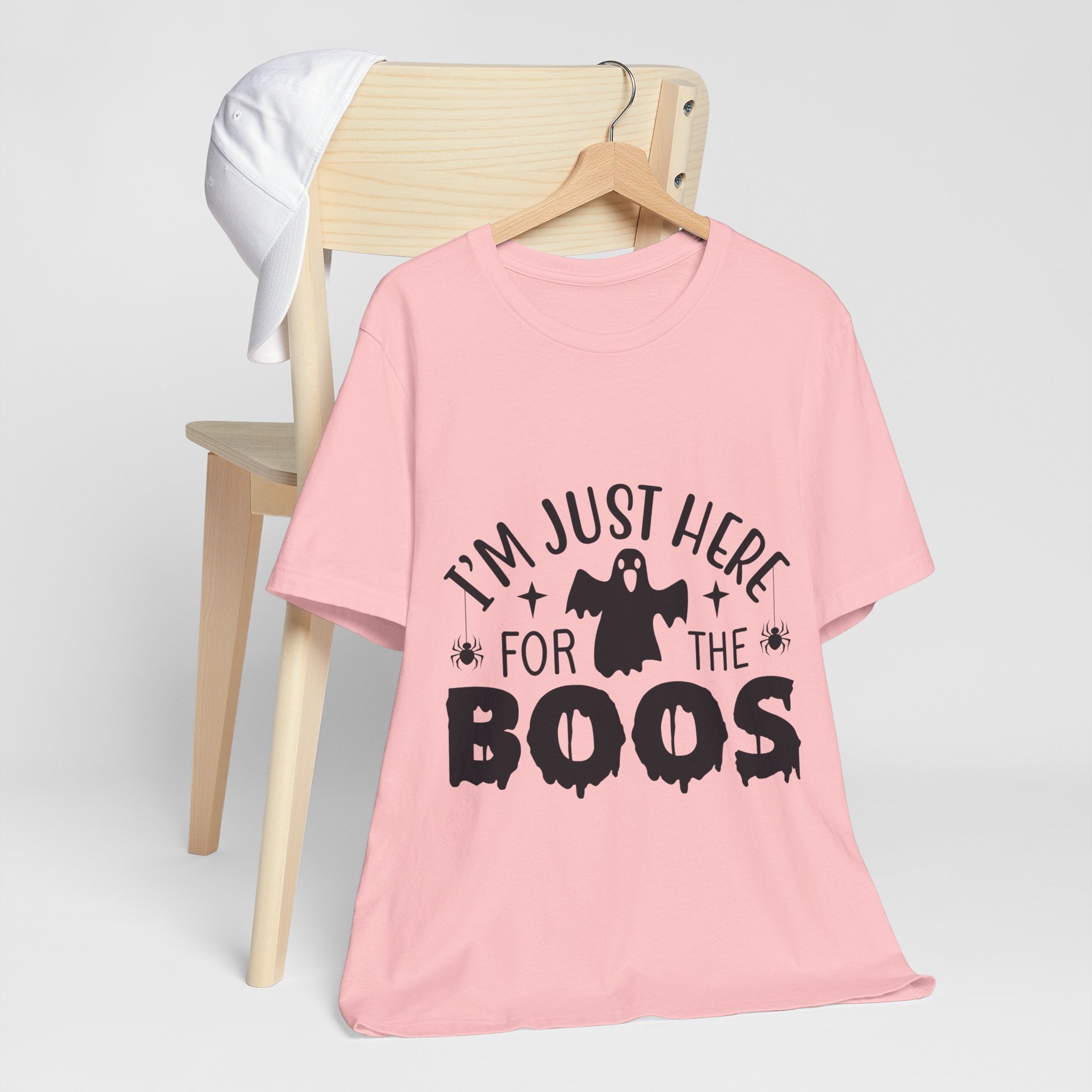 Halloween Tee - "I'm Just Here For The Boos" Ghost Shirt
