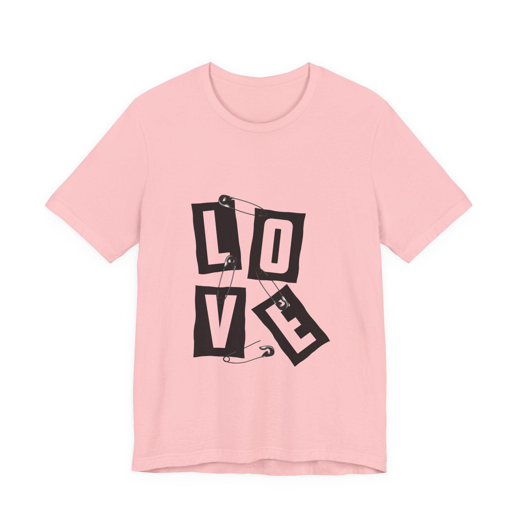LOVE Safety Pin Graphic Tee — Punk Rock Vintage Valentine T‑Shirt