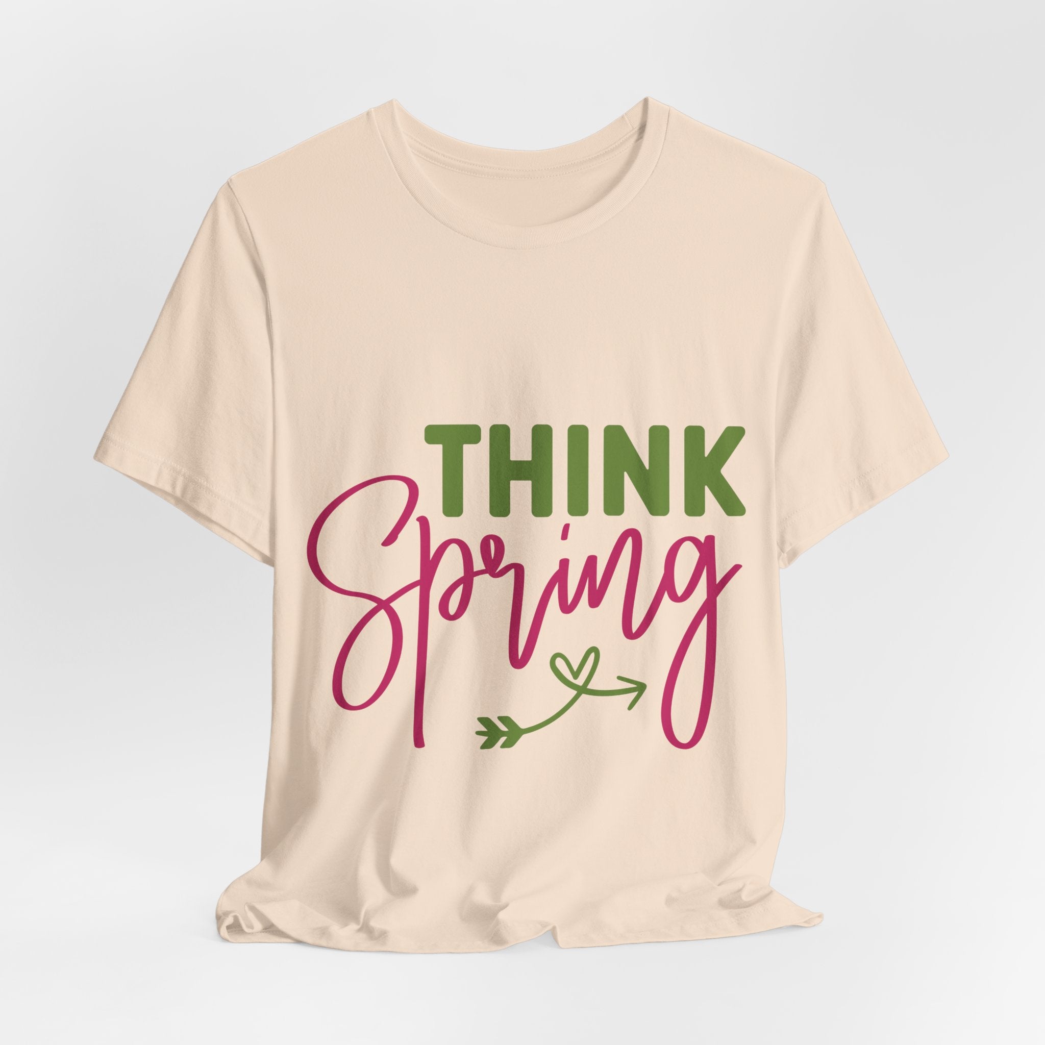 Think Spring T-Shirt — Floral Script Springtime Tee