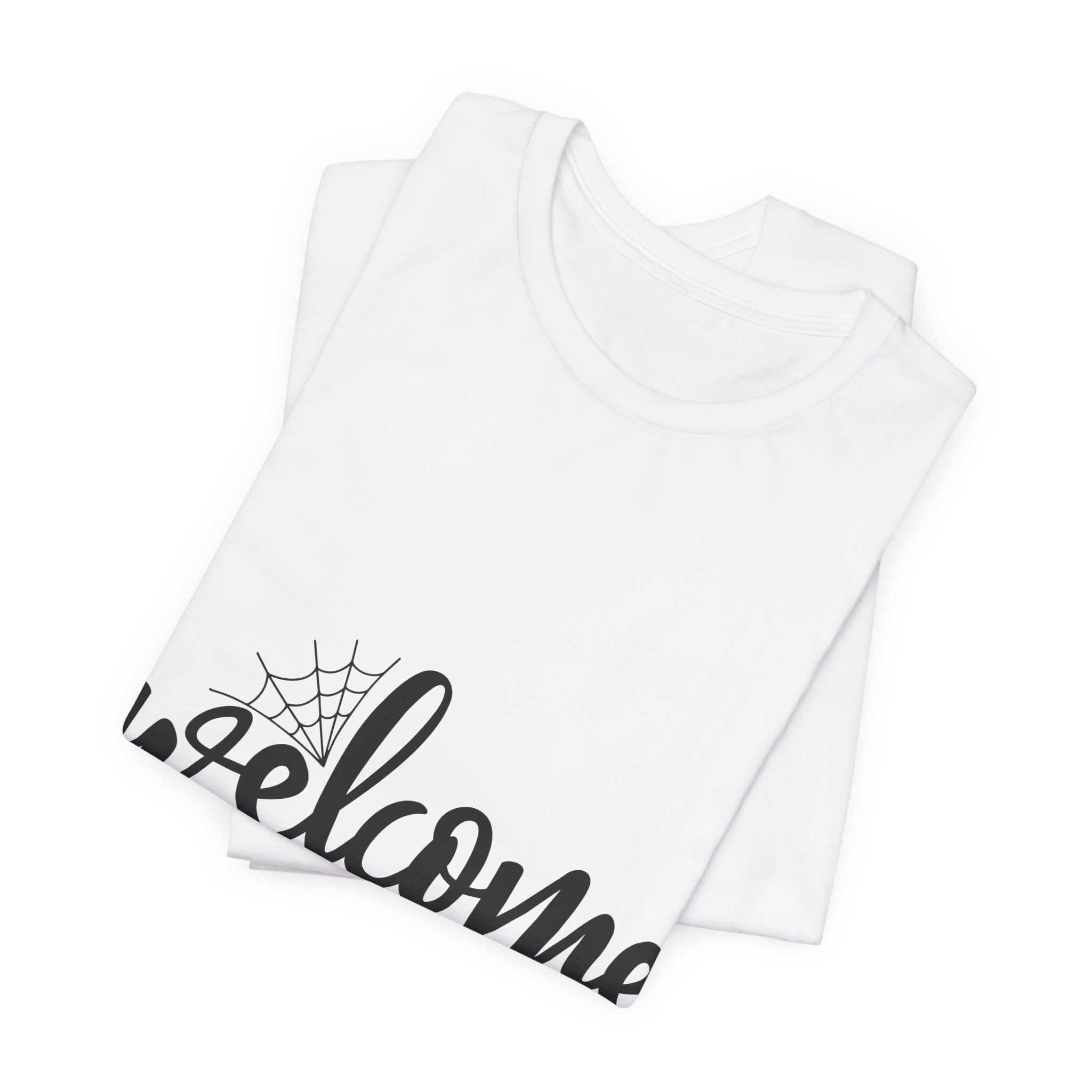 Welcome Home Halloween T-Shirt — Bat & Spiderweb Spooky Tee