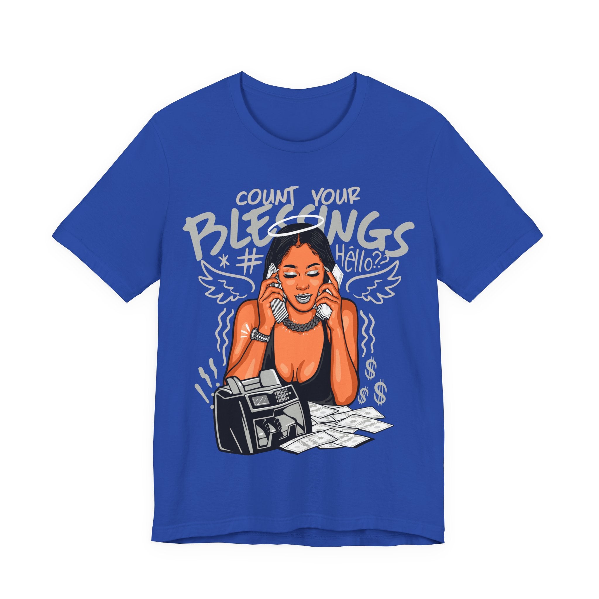 Count Your Blessings Tee — Retro Pinup Money Graphic T-Shirt