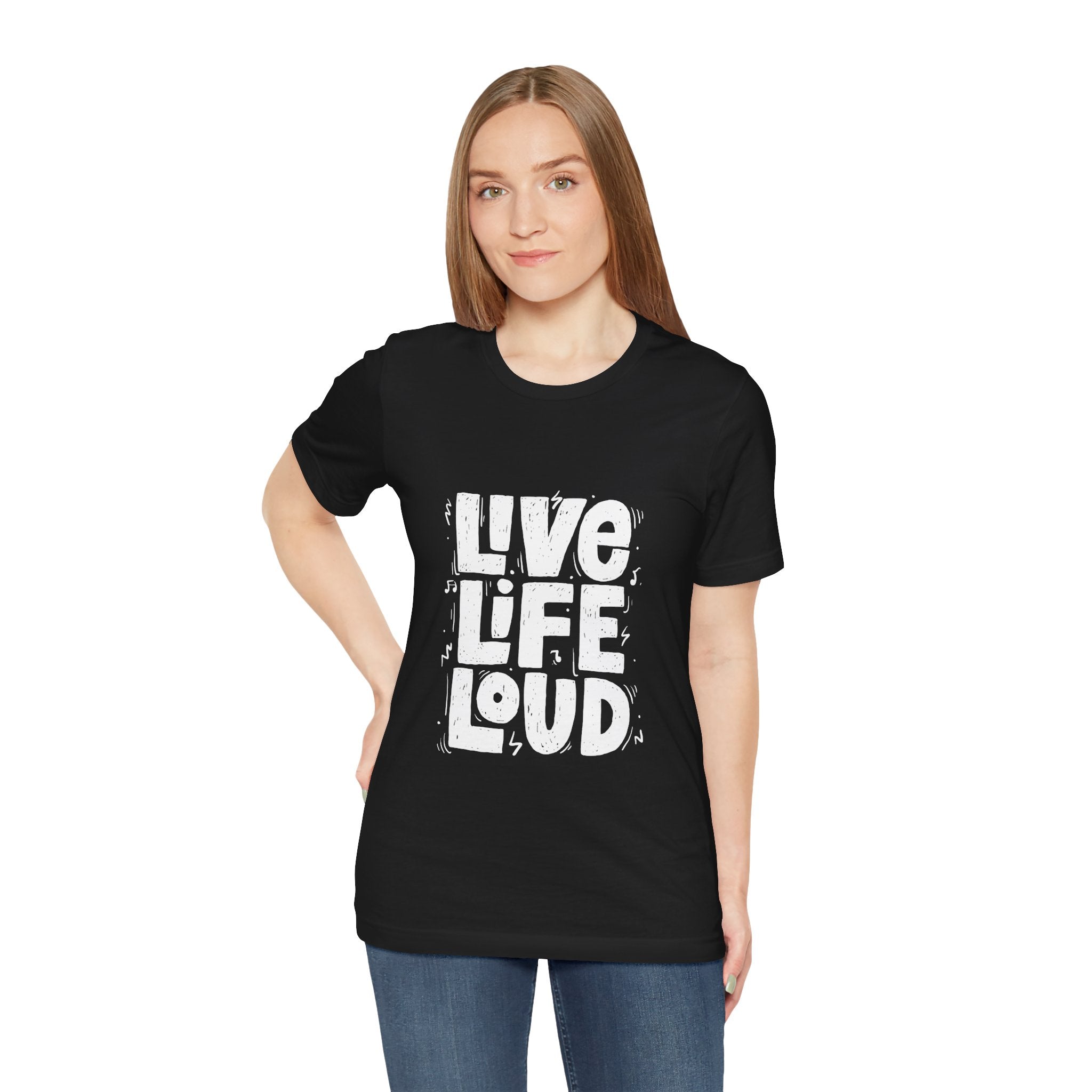 Live Life Loud Graphic Tee – Bold Inspirational Music Festival Shirt
