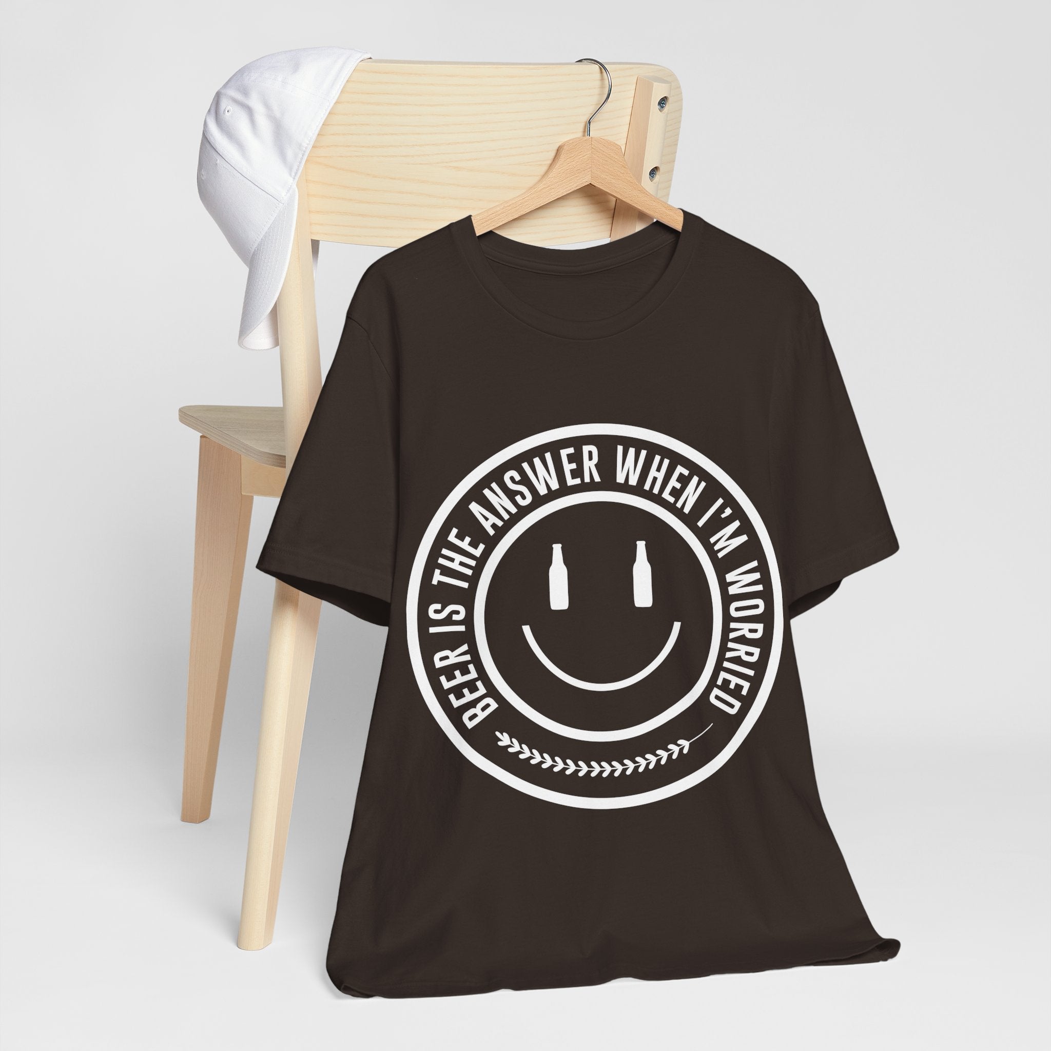 Beer Is The Answer T-Shirt — Funny Smiley Beer Graphic Tee