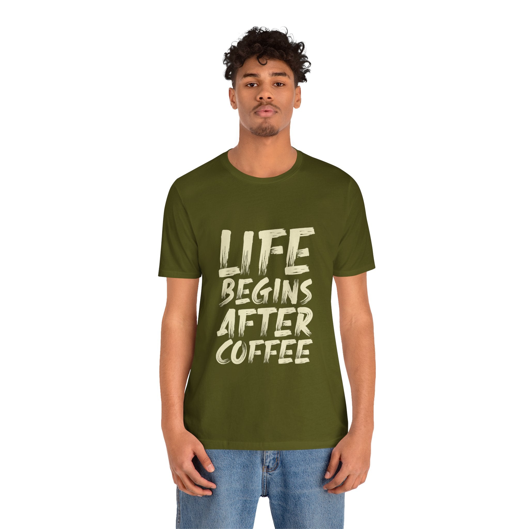 Coffee T-Shirt — "Life Begins After Coffee" Graphic Tee