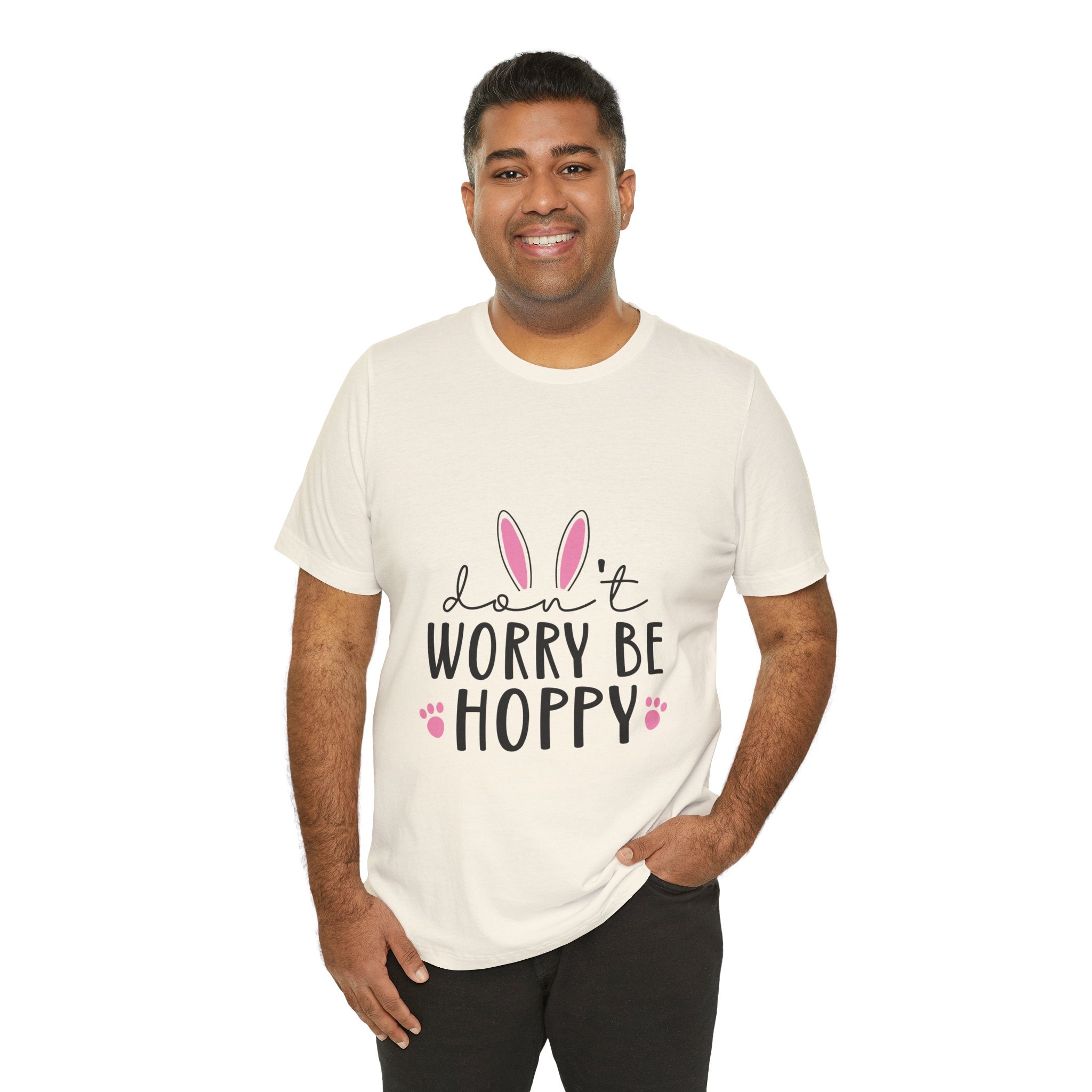 Don’t Worry Be Hoppy Bunny T-Shirt — Cute Easter Graphic Tee