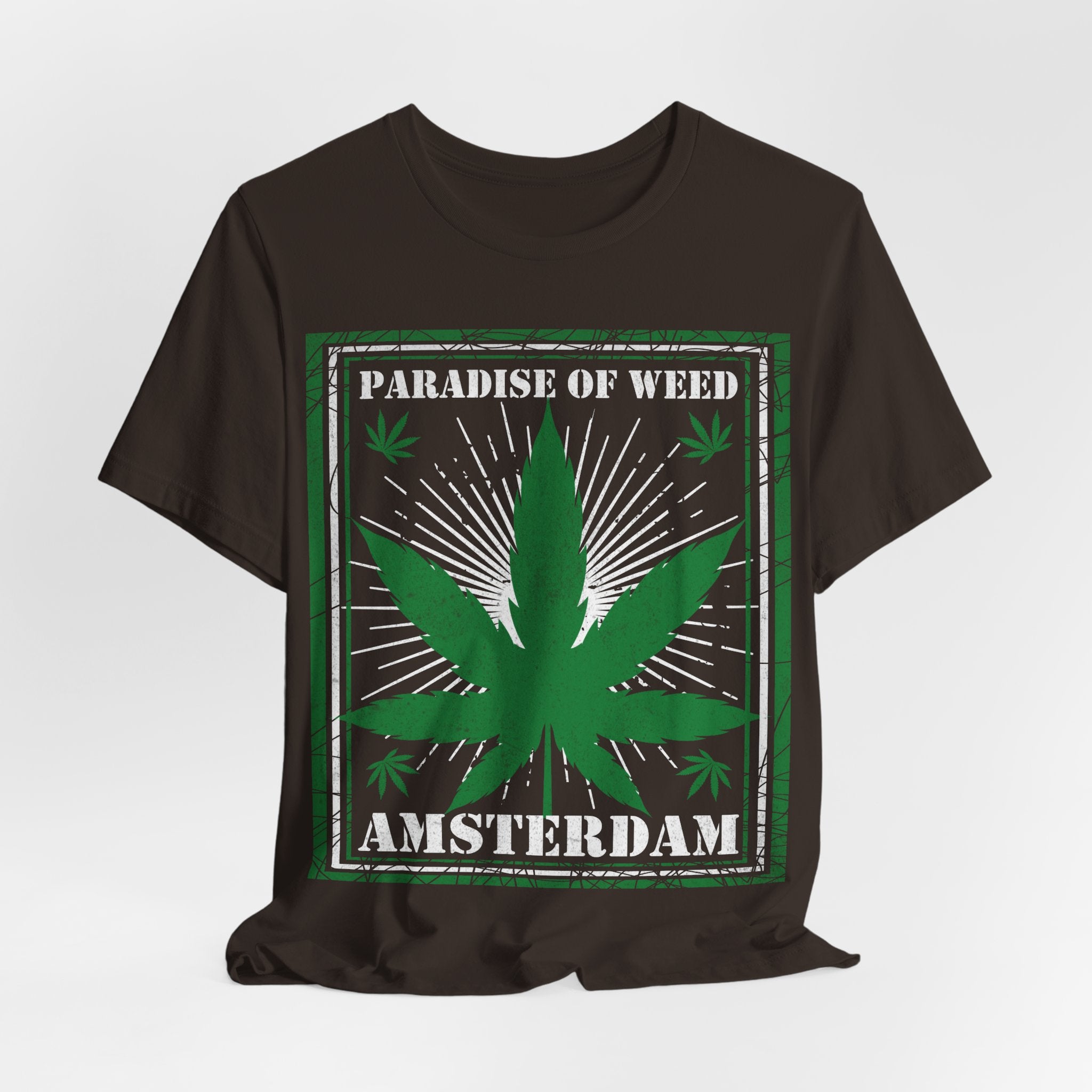 Amsterdam 'Paradise of Weed' T-Shirt – Vintage Cannabis Leaf Tee