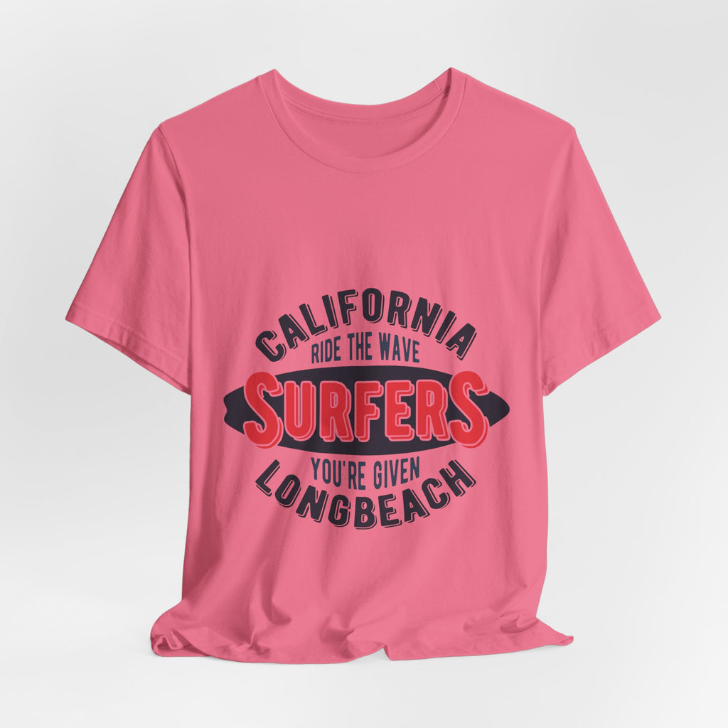 California Surfers Long Beach Tee — "Ride the Wave" Short Sleeve Shirt