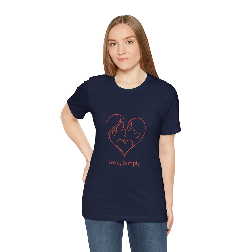 Love, Simply Tee — Minimal Couple Heart Line Art Valentine’s T-Shirt