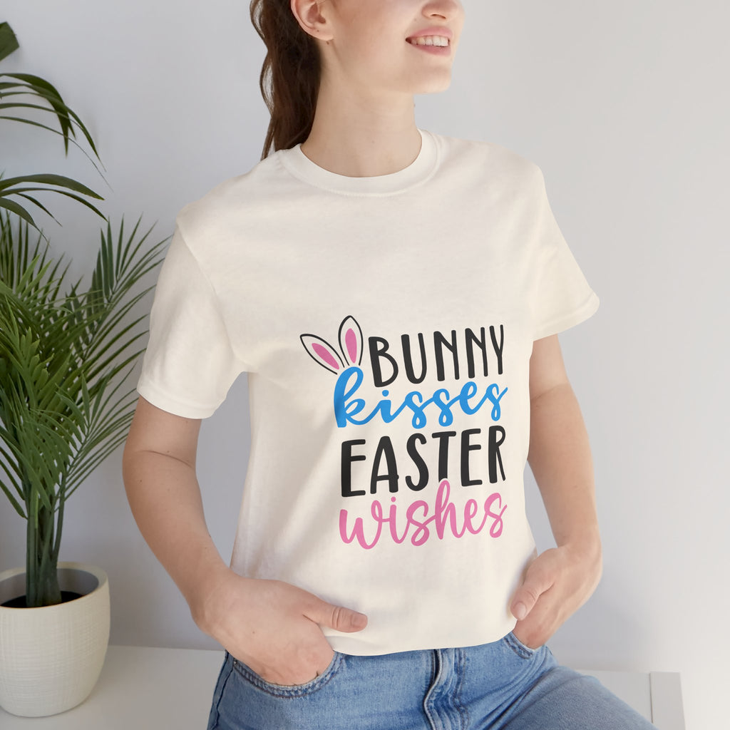 Easter Tee — "Bunny Kisses, Easter Wishes" Graphic Shirt