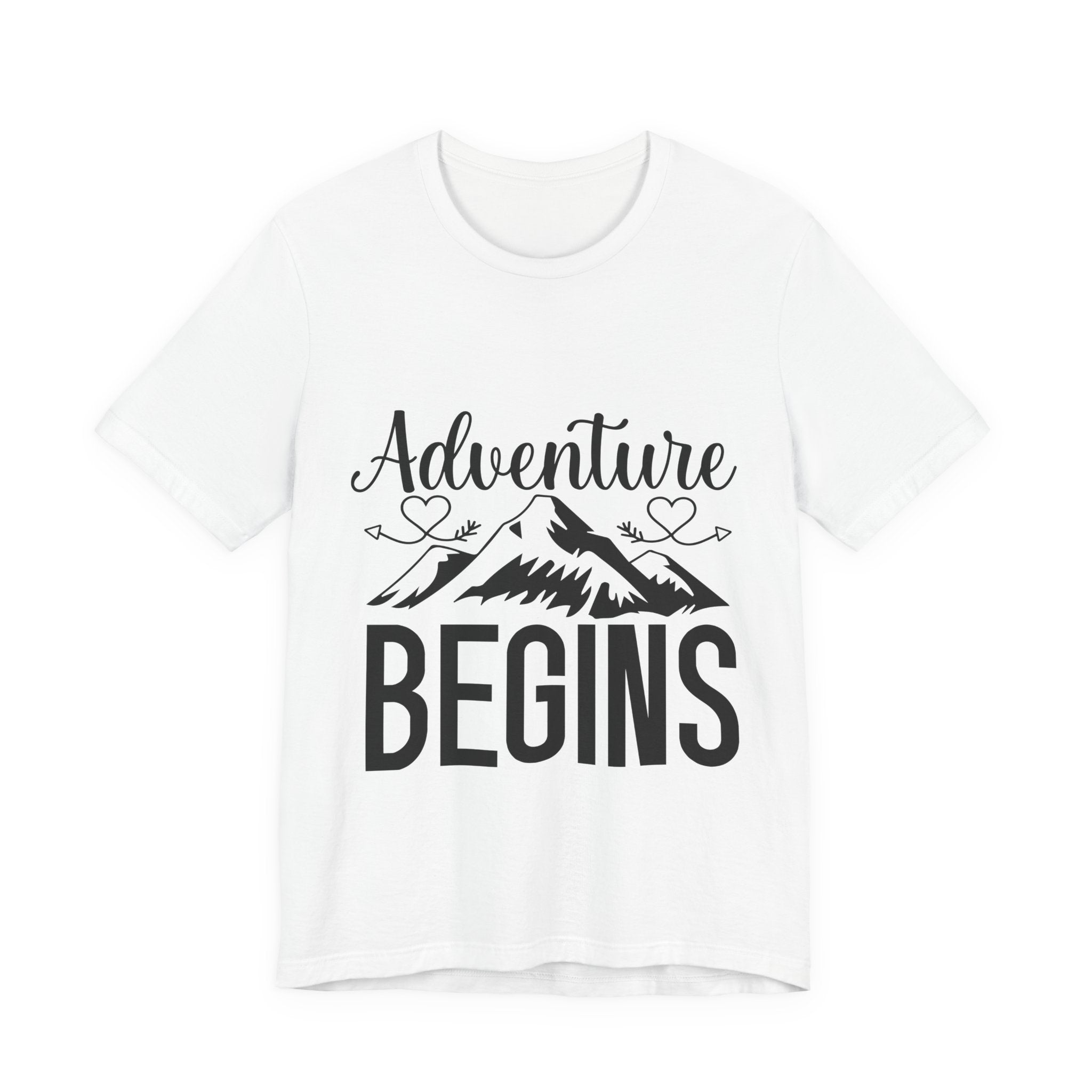 Adventure Begins Tee — Mountain Travel Graphic T-Shirt