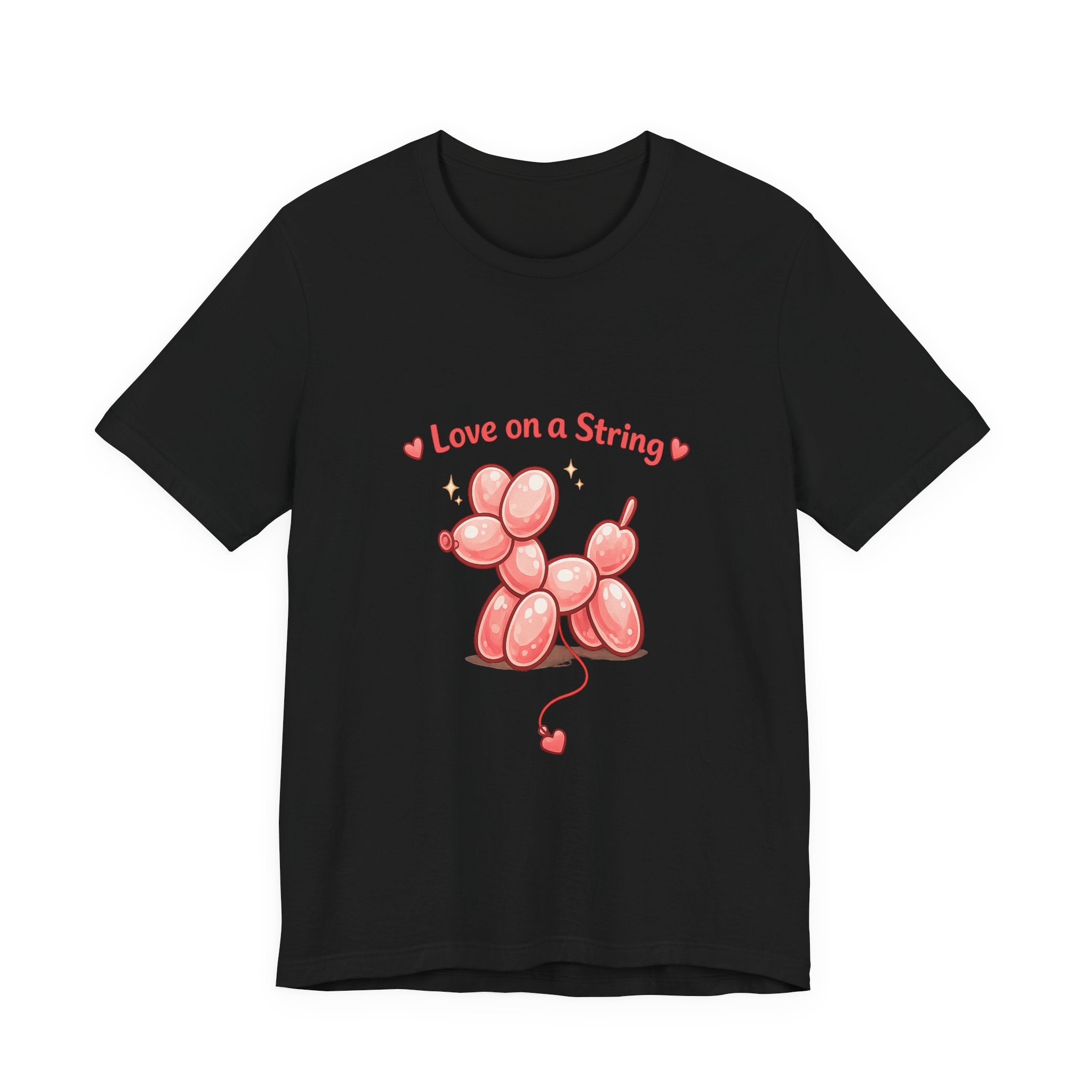 T-Shirt — "Love on a String" Pink Balloon Dog Valentine Tee