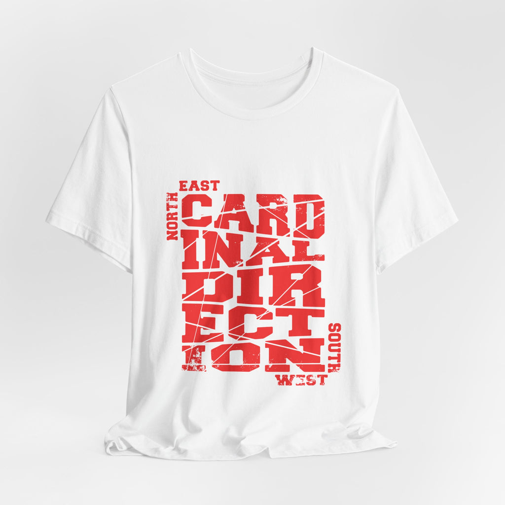 Cardinal Direction Tee — Compass Typography T‑Shirt (North East South West)