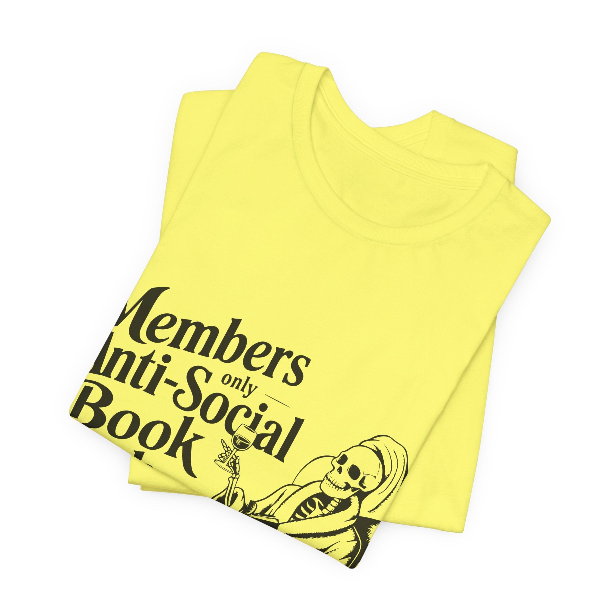 Anti-Social Book Club T-Shirt — Members Only Skeleton Reading Tee