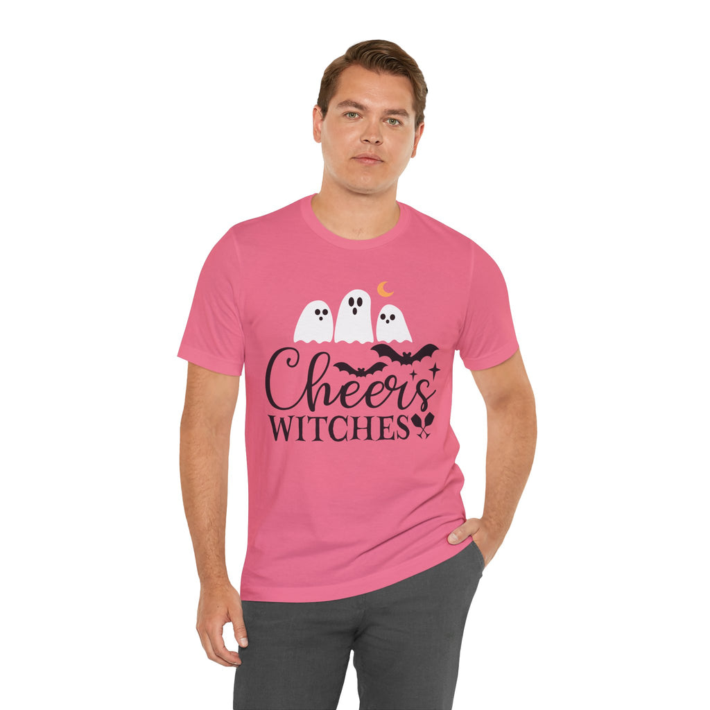Cheers Witches Halloween Tee — Cute Ghosts, Bats & Party Slogan