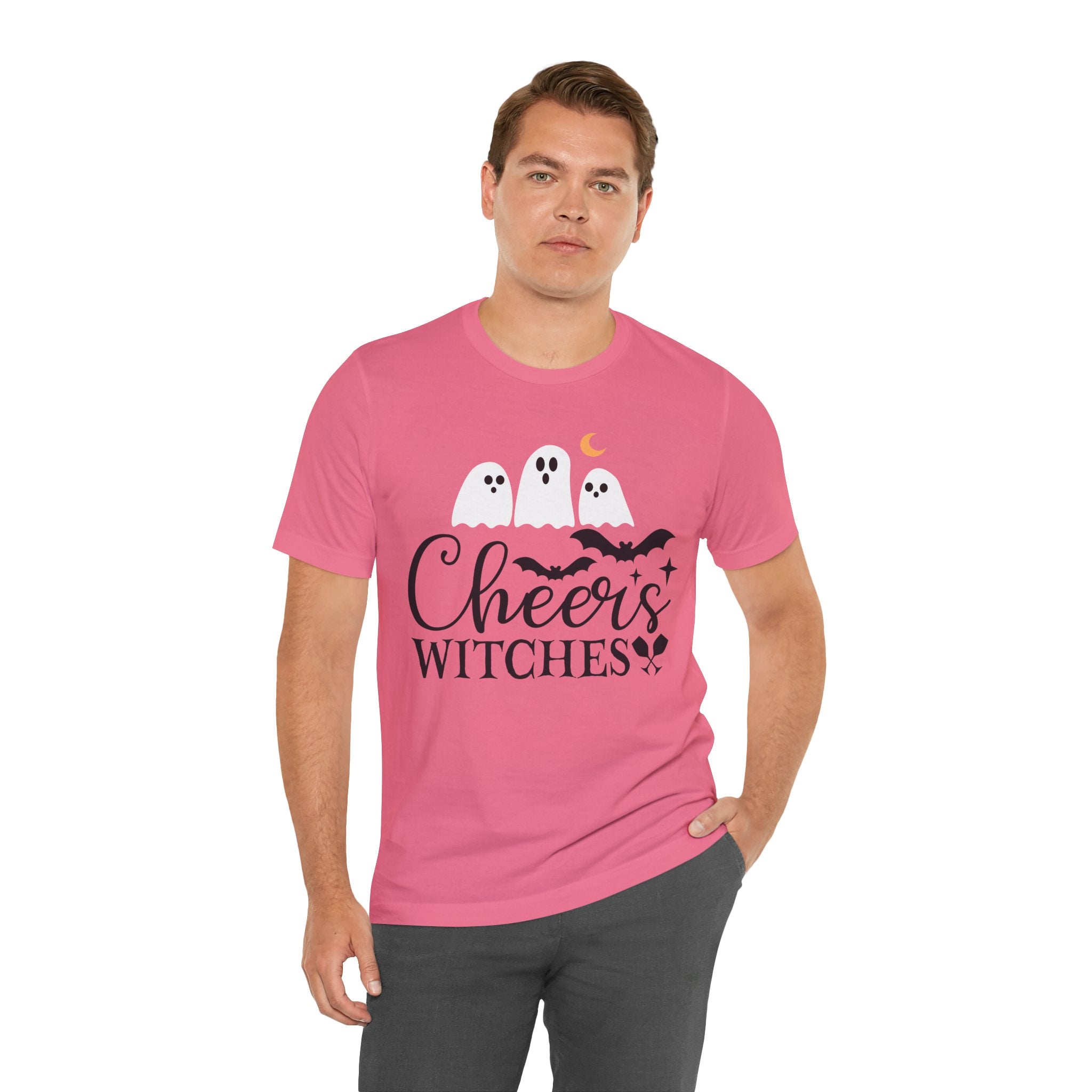 Cheers Witches Halloween Tee — Cute Ghosts, Bats & Party Slogan