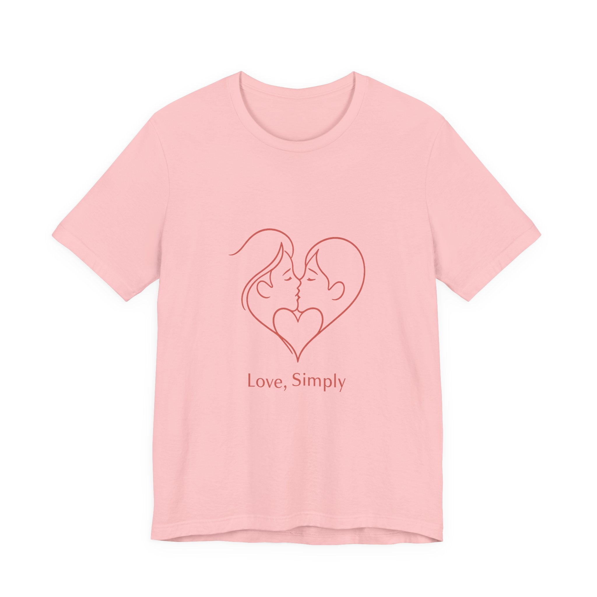 Love, Simply Tee — Minimal Couple Heart Line Art Valentine’s T-Shirt