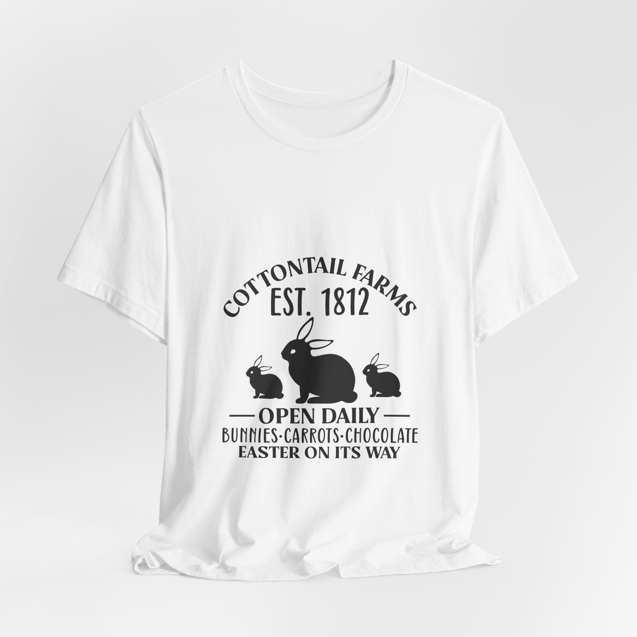 Easter Bunny Farm T-Shirt — "Cottontail Farms Est. 1812" Vintage Easter Tee