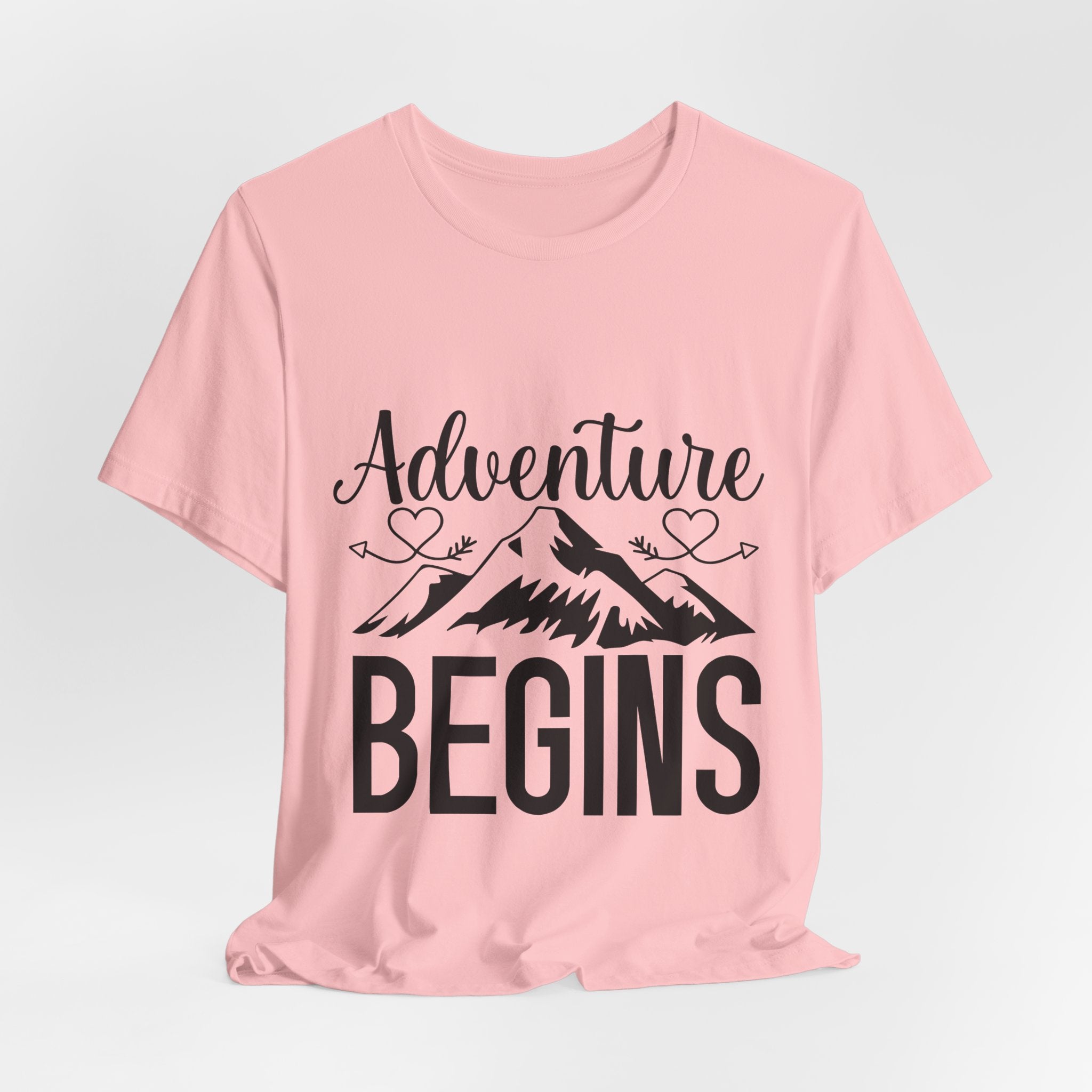 Adventure Begins Tee — Mountain Travel Graphic T-Shirt