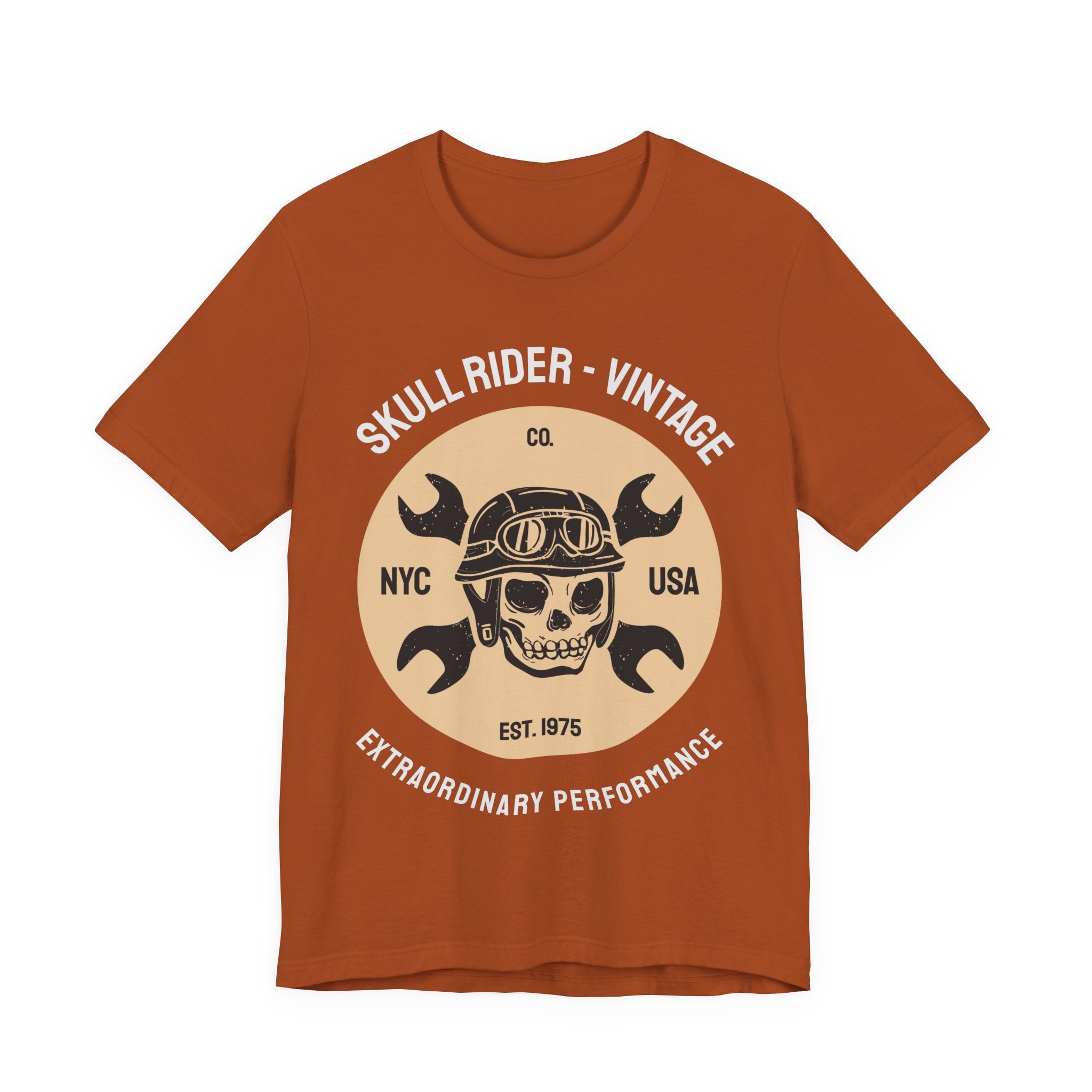 Skull Rider Vintage Motorcycle Tee — "Skull Rider" Graphic Shirt