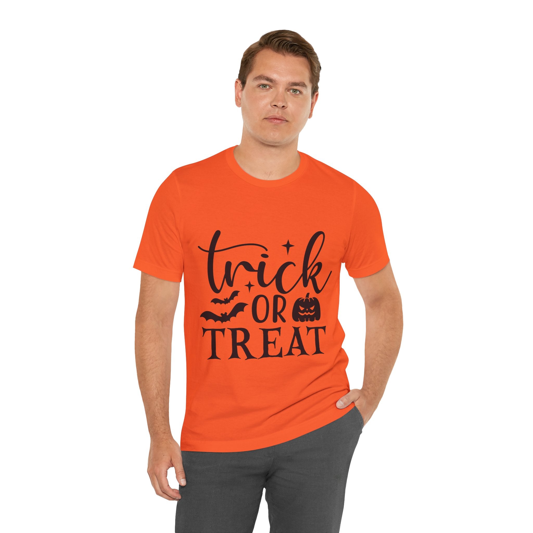 Trick or Treat Halloween T-Shirt — Pumpkin & Bats Spooky Tee