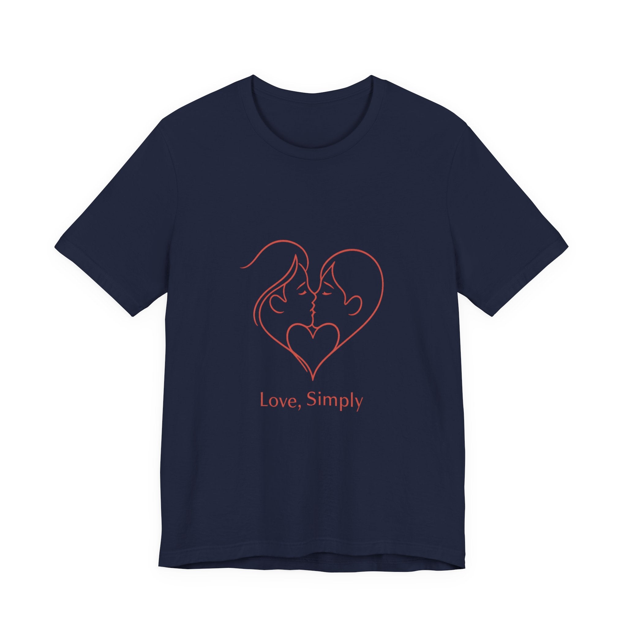 Love, Simply Tee — Minimal Couple Heart Line Art Valentine’s T-Shirt