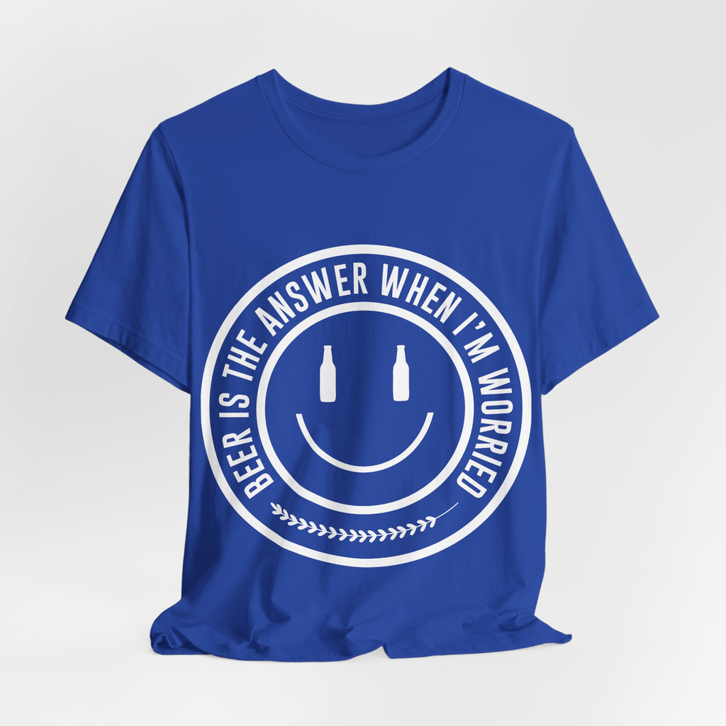 Beer Is The Answer T-Shirt — Funny Smiley Beer Graphic Tee