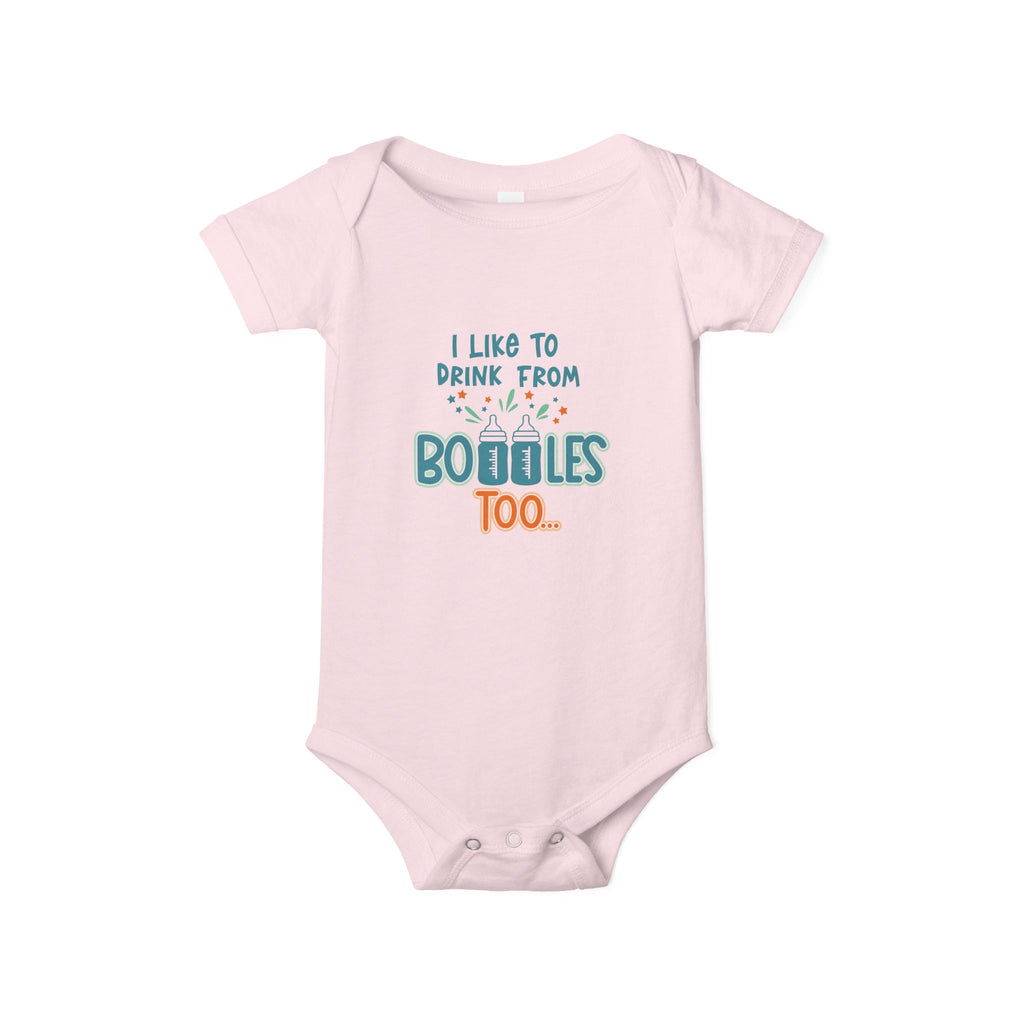 Infant One Piece – "I Like to Drink From Boobles Too" Cute Baby Bodysuit