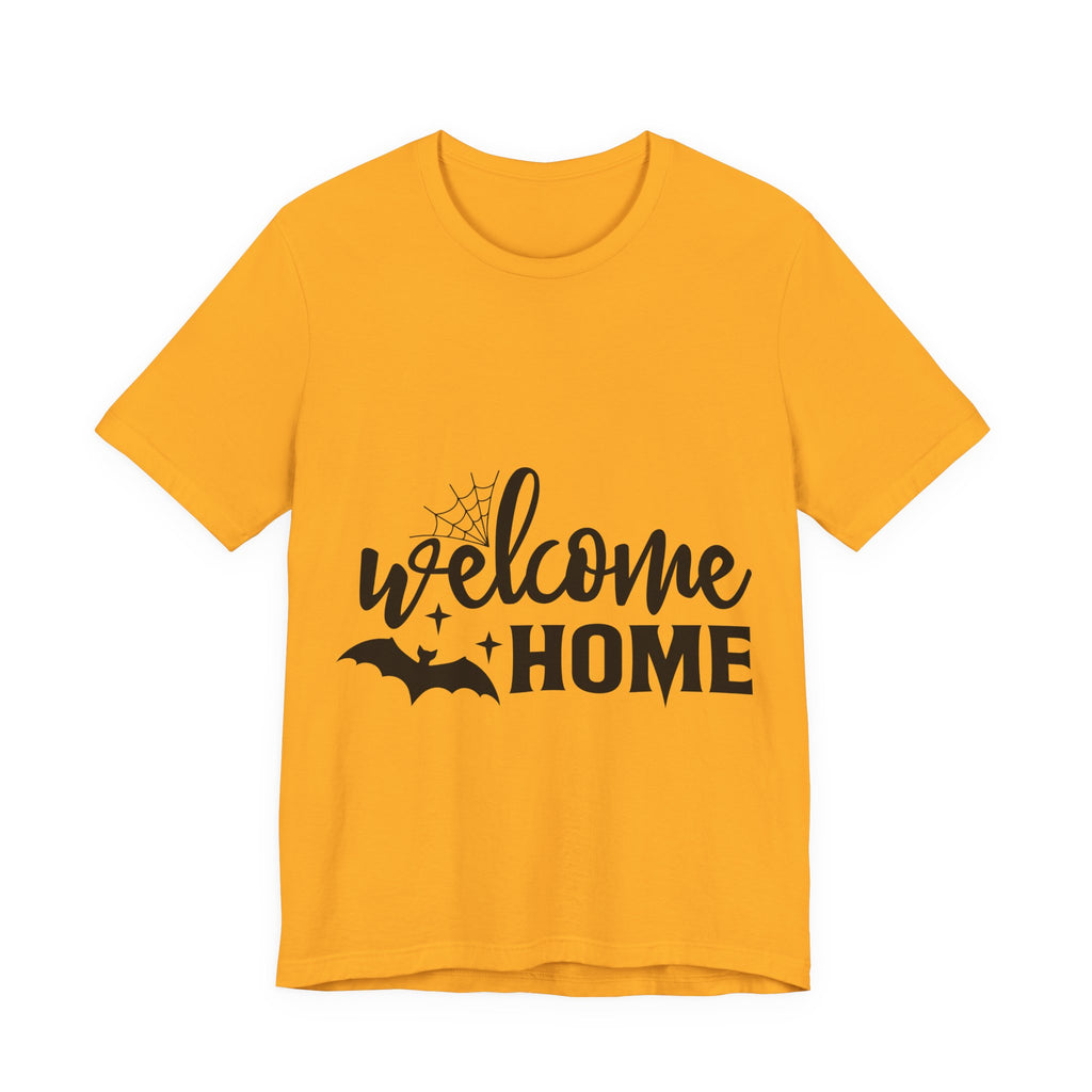 Welcome Home Halloween T-Shirt — Bat & Spiderweb Spooky Tee