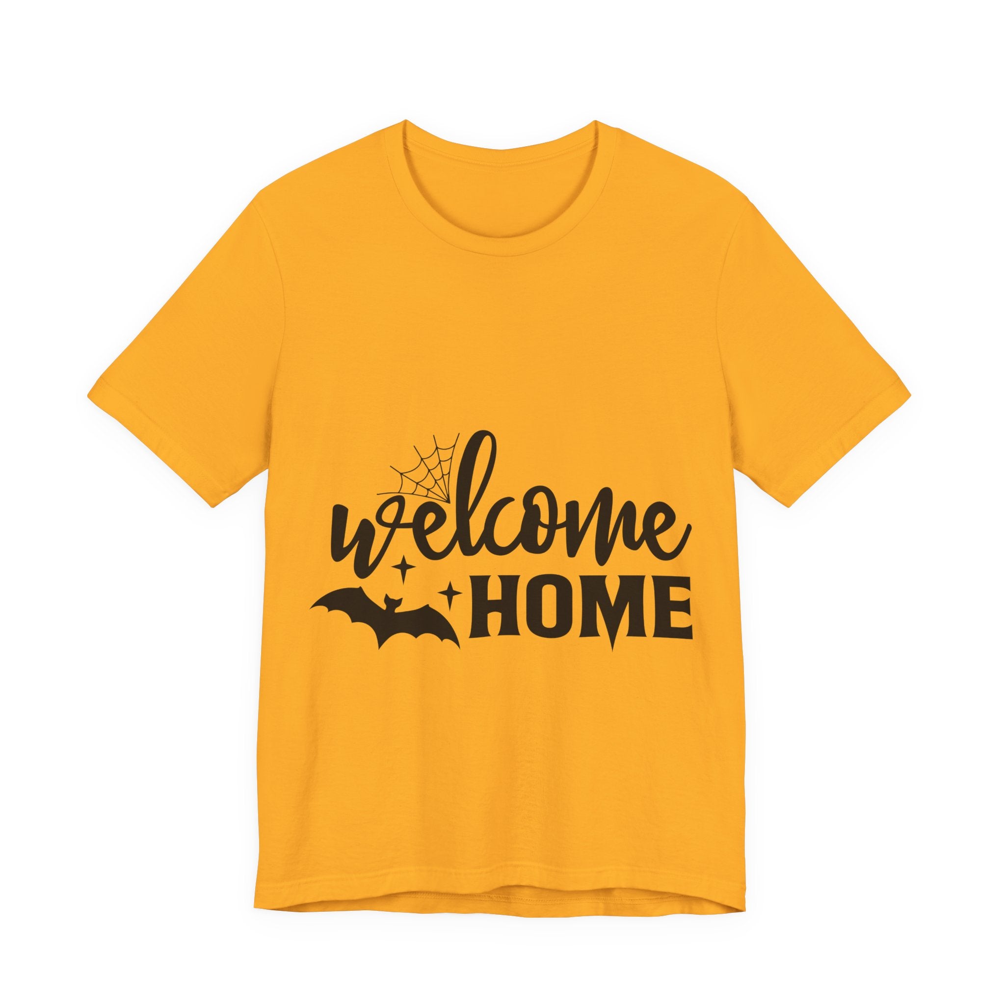 Welcome Home Halloween T-Shirt — Bat & Spiderweb Spooky Tee