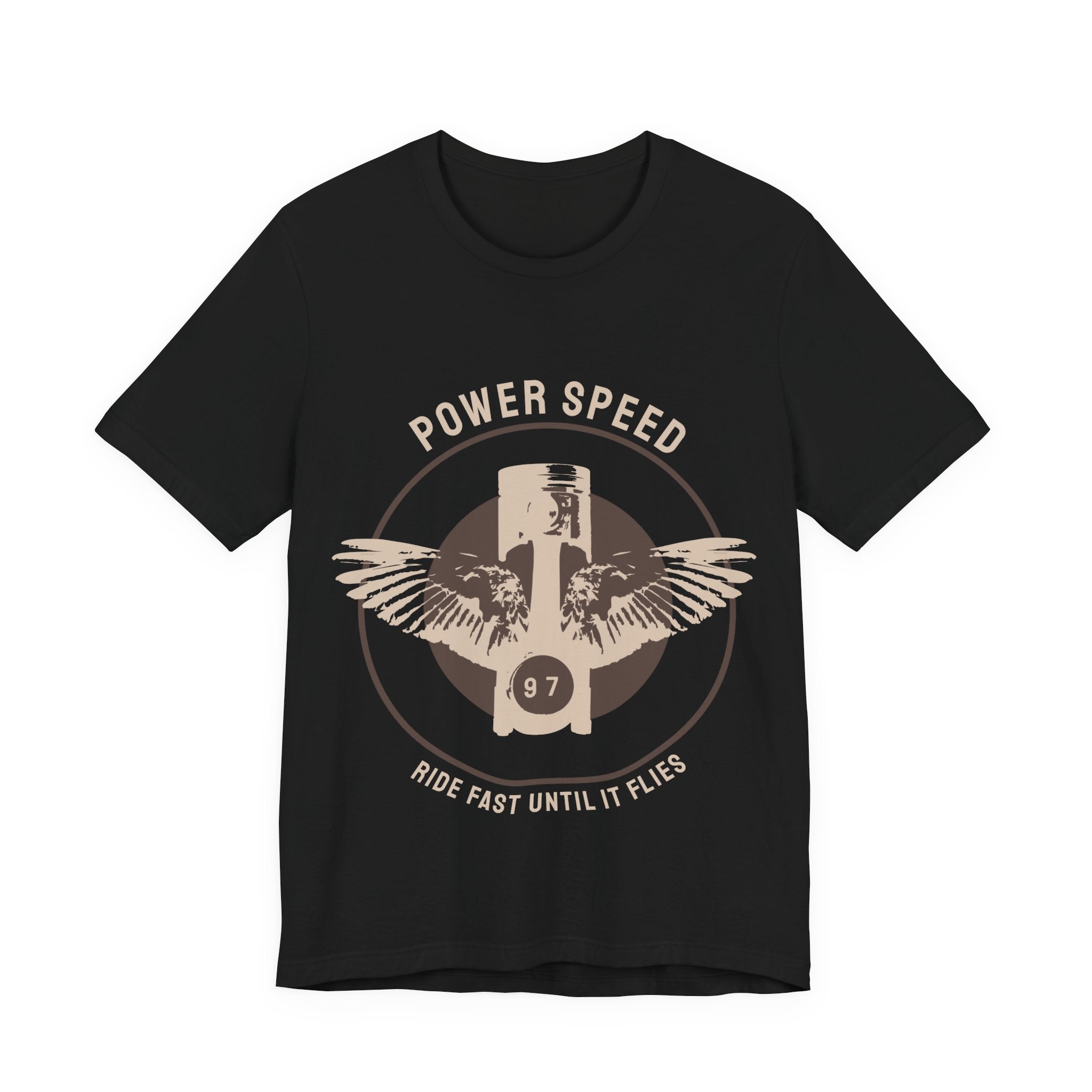 Vintage Motorcycle T‑Shirt — "Power Speed" Ride Fast Until It Flies