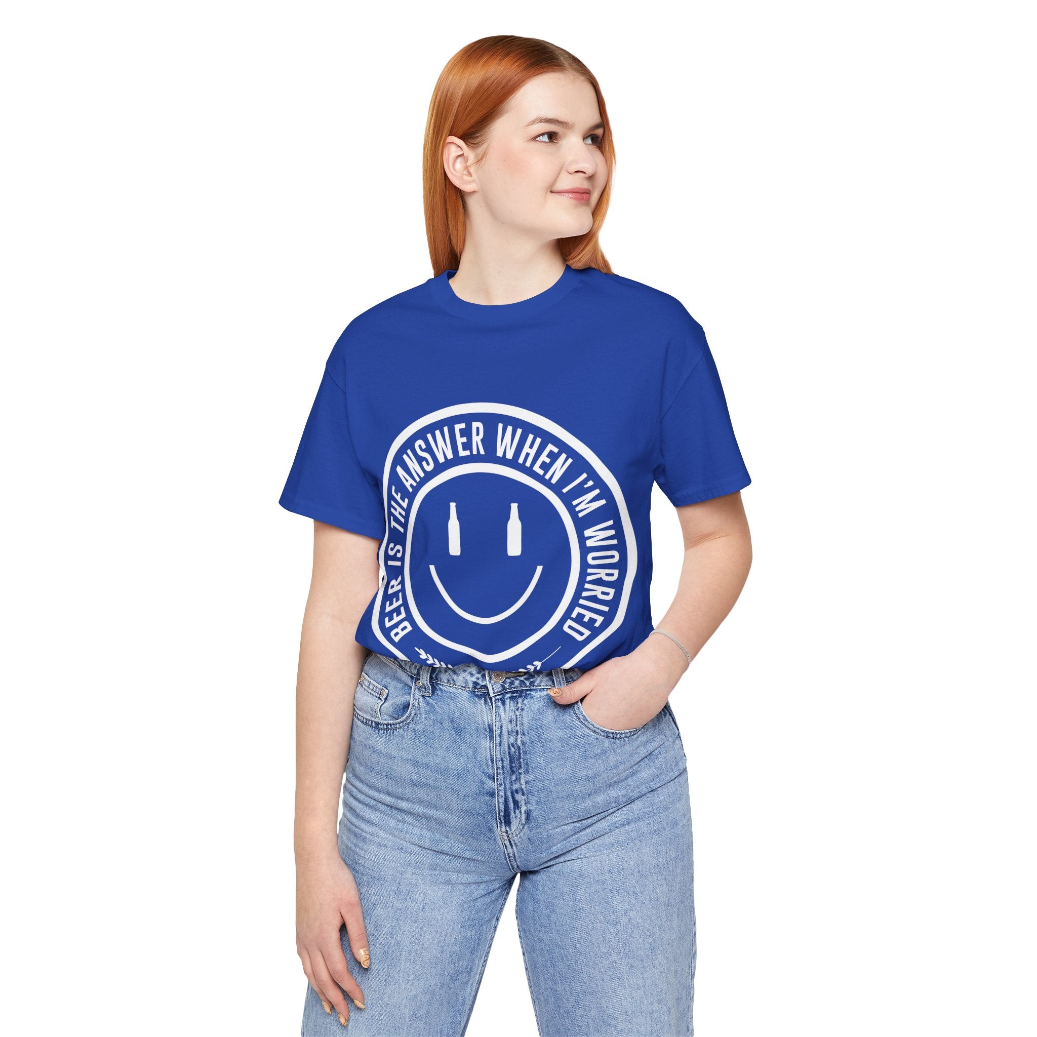 Beer Is The Answer T-Shirt — Funny Smiley Beer Graphic Tee