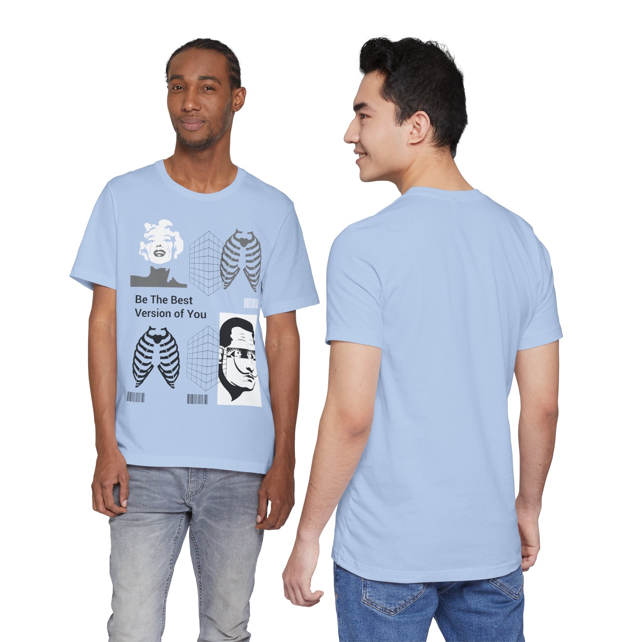 Motivational Graphic Tee — “Be The Best Version of You” Collage Shirt