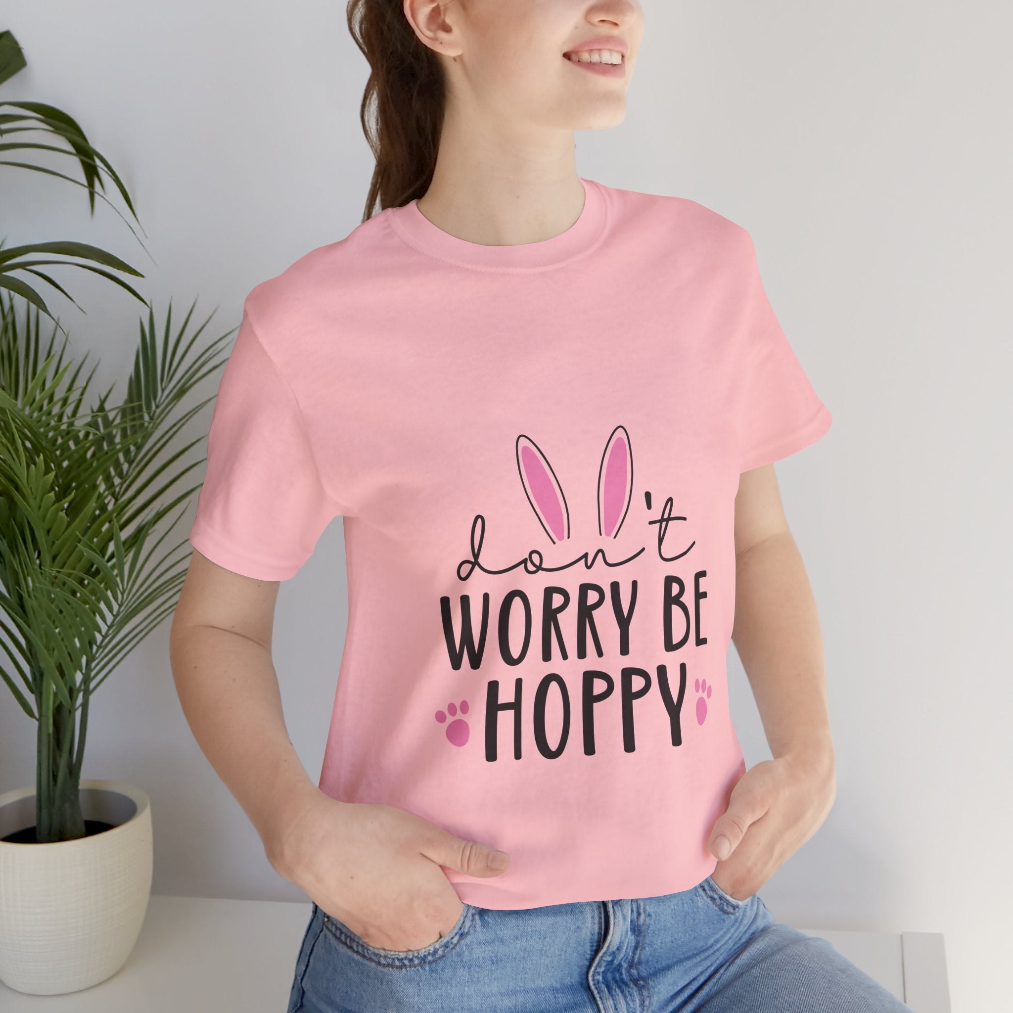 Don’t Worry Be Hoppy Bunny T-Shirt — Cute Easter Graphic Tee