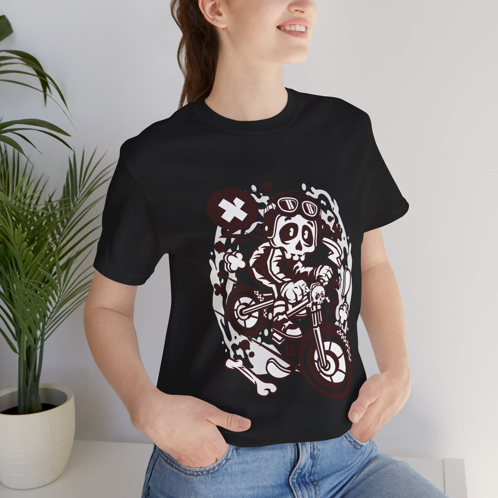 Skull Moto Dirt Bike Tee — Retro Biker Graphic T-Shirt