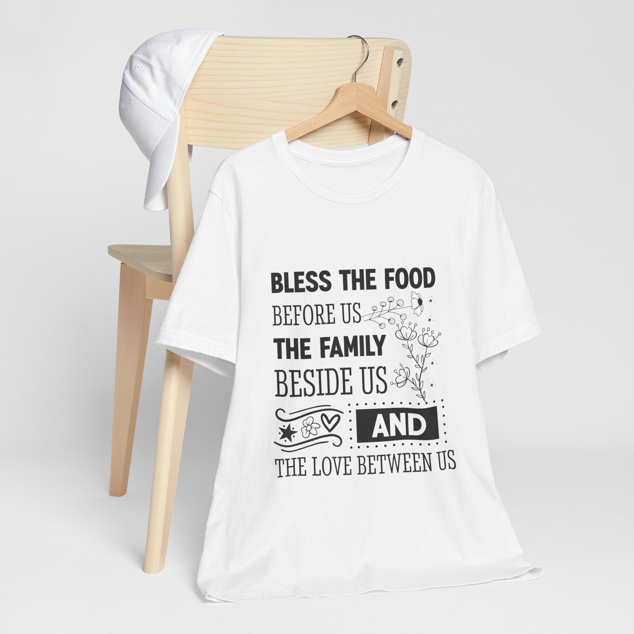 Bless the Food Family Tee — "Bless the food before us, the family beside us, and the love between us"