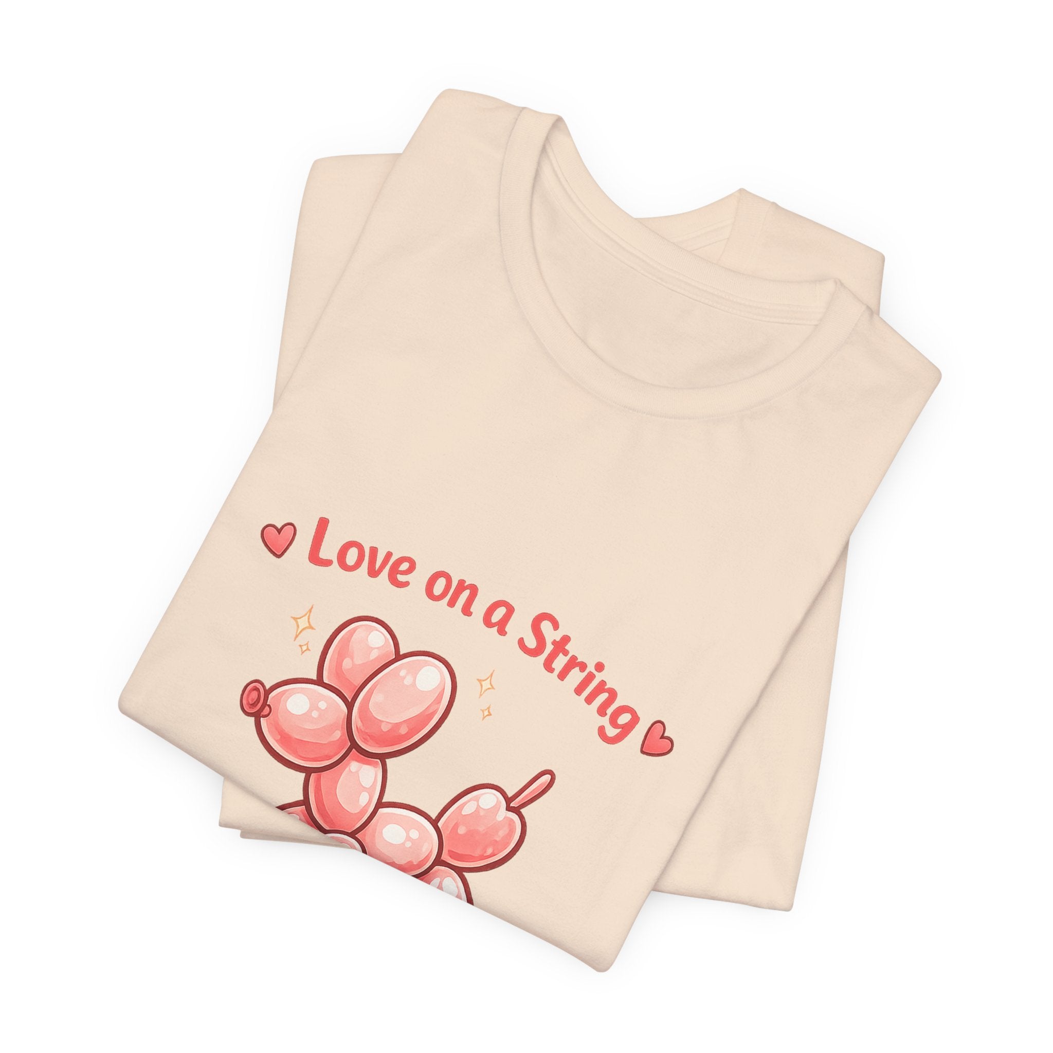 T-Shirt — "Love on a String" Pink Balloon Dog Valentine Tee